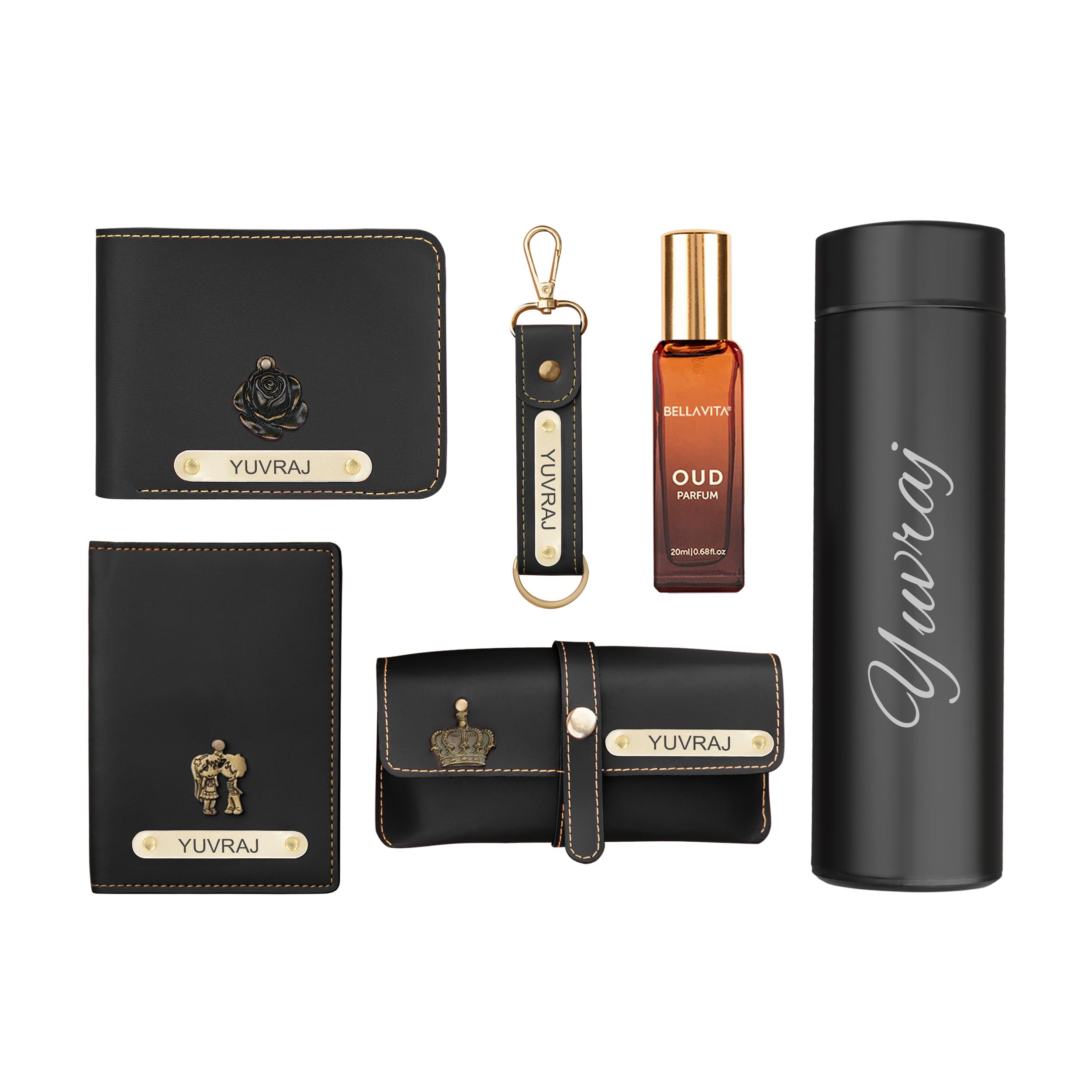 the wallet store Personalized Ultimate Travel Essentials Gift Set for Him (Black)-picture-13