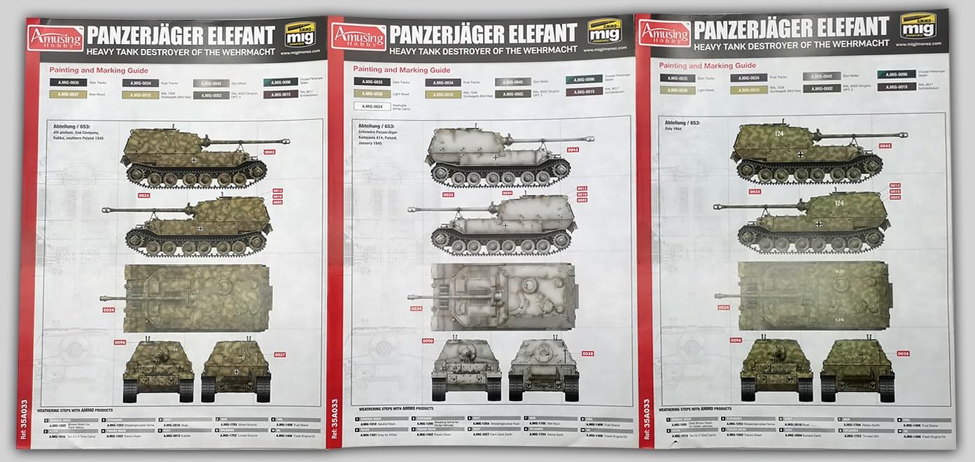 Amusing Hobby 35A033 Schwerer Jagdpanzer Elefant Sd.Kfz.184 Plastikmodellbausatz 1:35 Maßstab