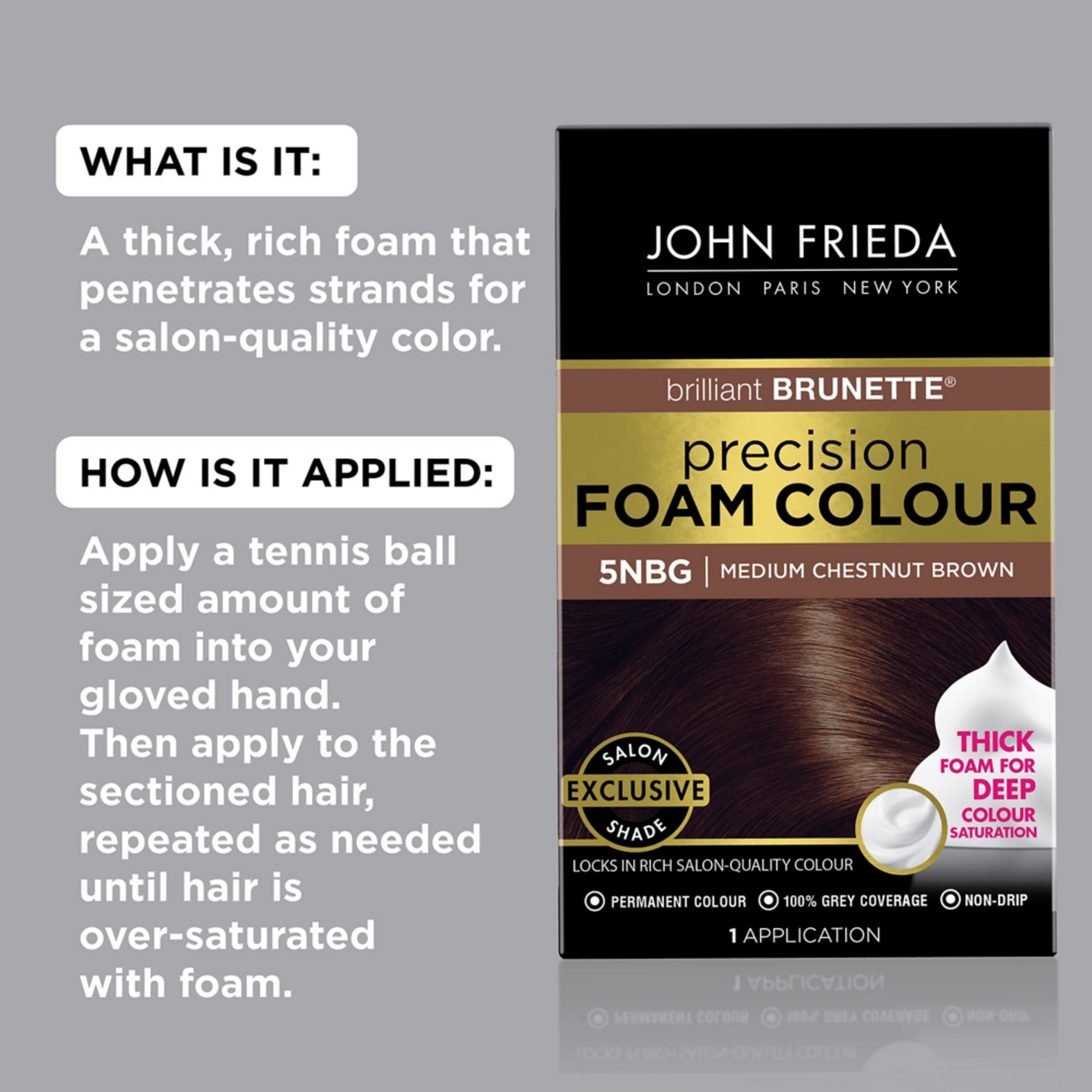 Buy John Frieda Precision Foam Color, 5NGB Medium Chestnut Brown, Color