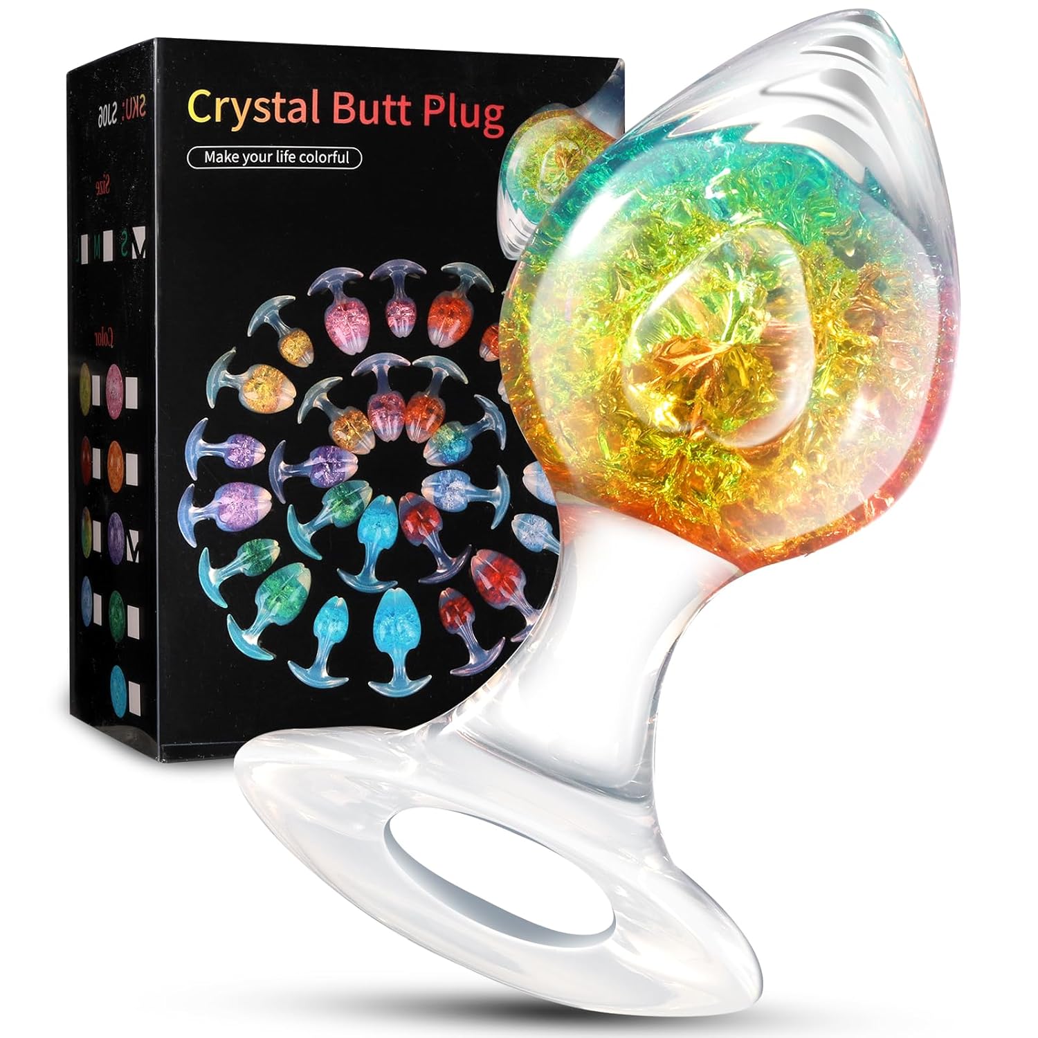 Big Anal Plug Liquid Silicone Butt Plug with Luxury Crystal Ball Large Size Prostate G-Spot Stimulation Perfect for