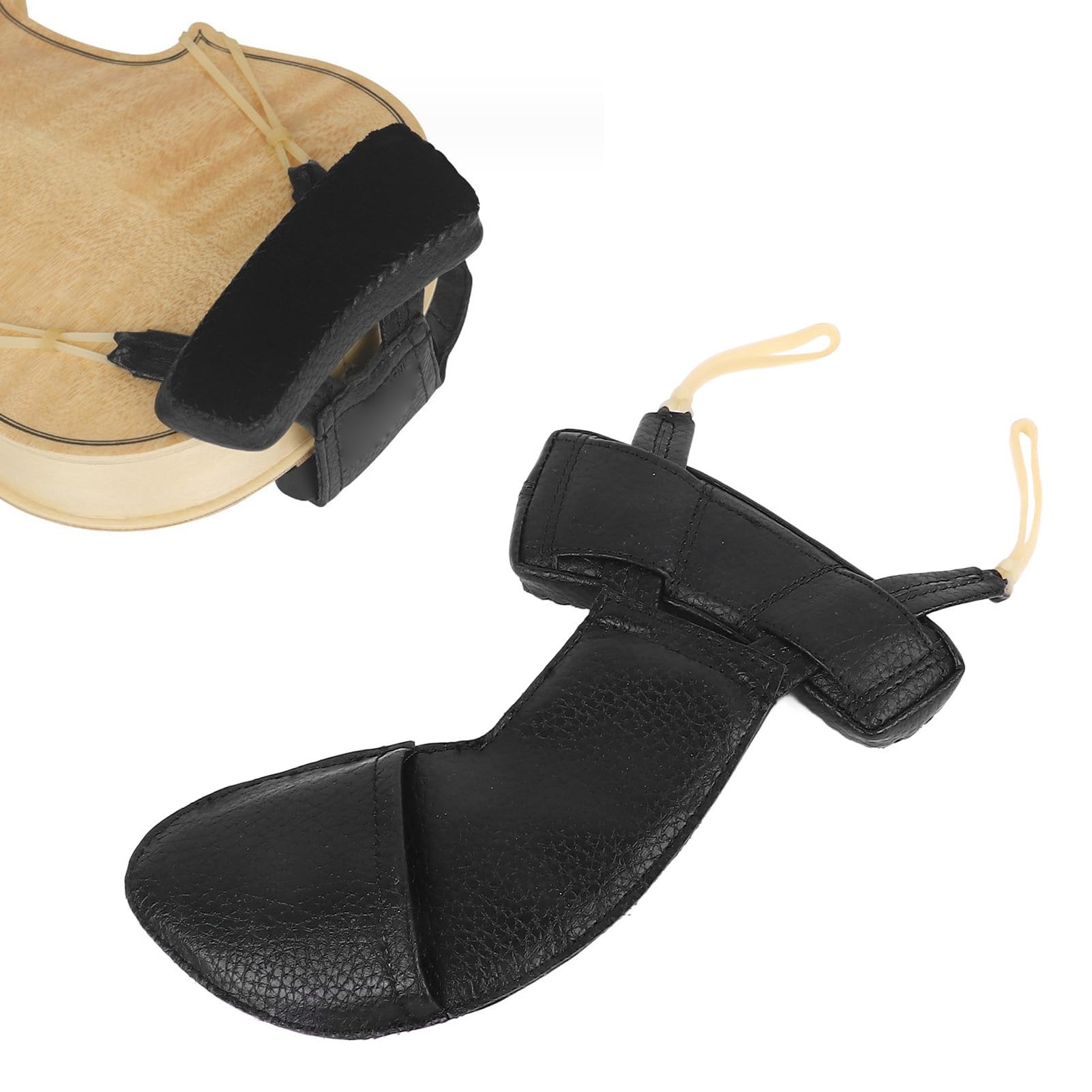 Funda para Reposamuñecas para Violín, Almohadilla para Reposabrazos para Violín, Piel de Oveja, Absorción de Impactos, Cómoda, Antideslizante, Color Negro, para Mayor Comodidad