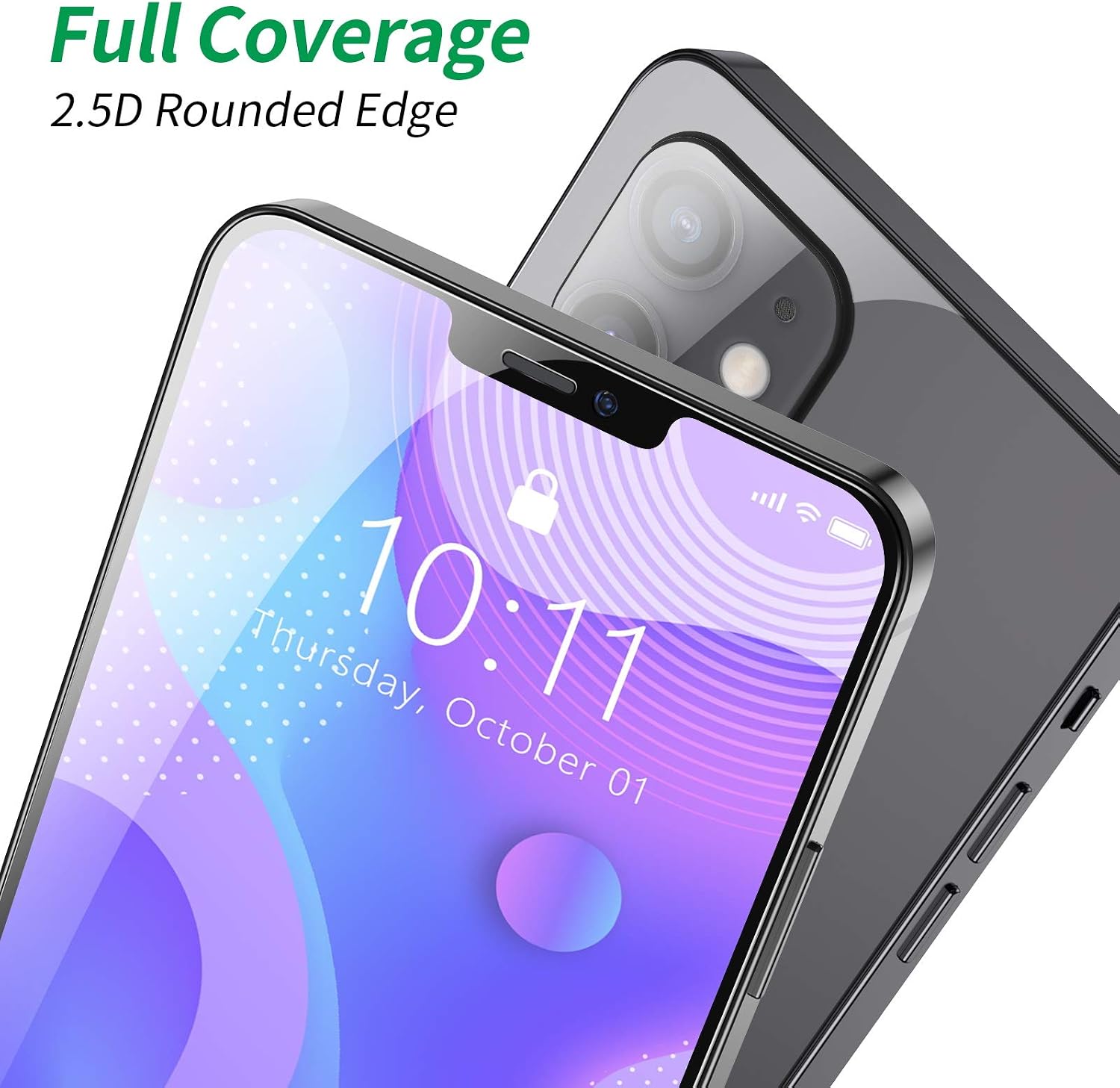 Deyooxi (3 Packs Screen Protector Compatible with iPhone 12 Mini,HD Clarity 0.25mm Tempered Glass Screen Protector (Guidance Frame Include),Full Coverage Protective Screen Film,Clear