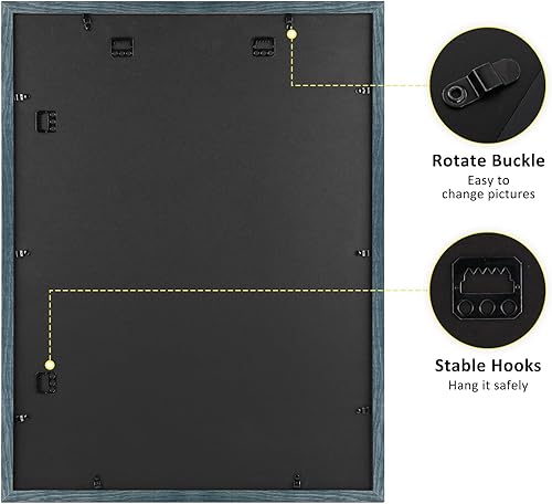 Vista 274 de Frametory, Los marcos de 16 x 20 pulgadas muestran imágenes de 11 x 14 pulgadas con paspartú o fotos de 16 x 20 pulgadas sin paspartú, vidrio Plata