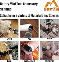 Vista 4 de Merryland Banda de lijado de tambor para Dremel 184 piezas, manga de lijado de 80 # 1/2 pulgadas, 180 piezas y mandril 4 herramientas rotativas