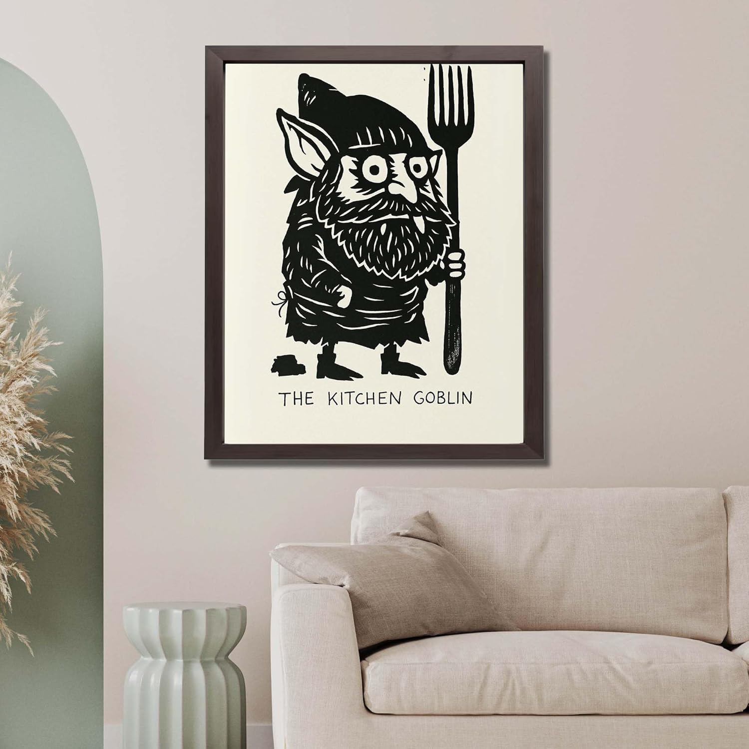 InkFlow Posters The Kitchen Goblin - Whimsical Goblin Print for Kitchen Decor, Fun and Quirky Art for Cooking Space, Unique Kitchen Wall Art, Perfect for Food Enthusiasts - 16x20 Unframed Canvas Print