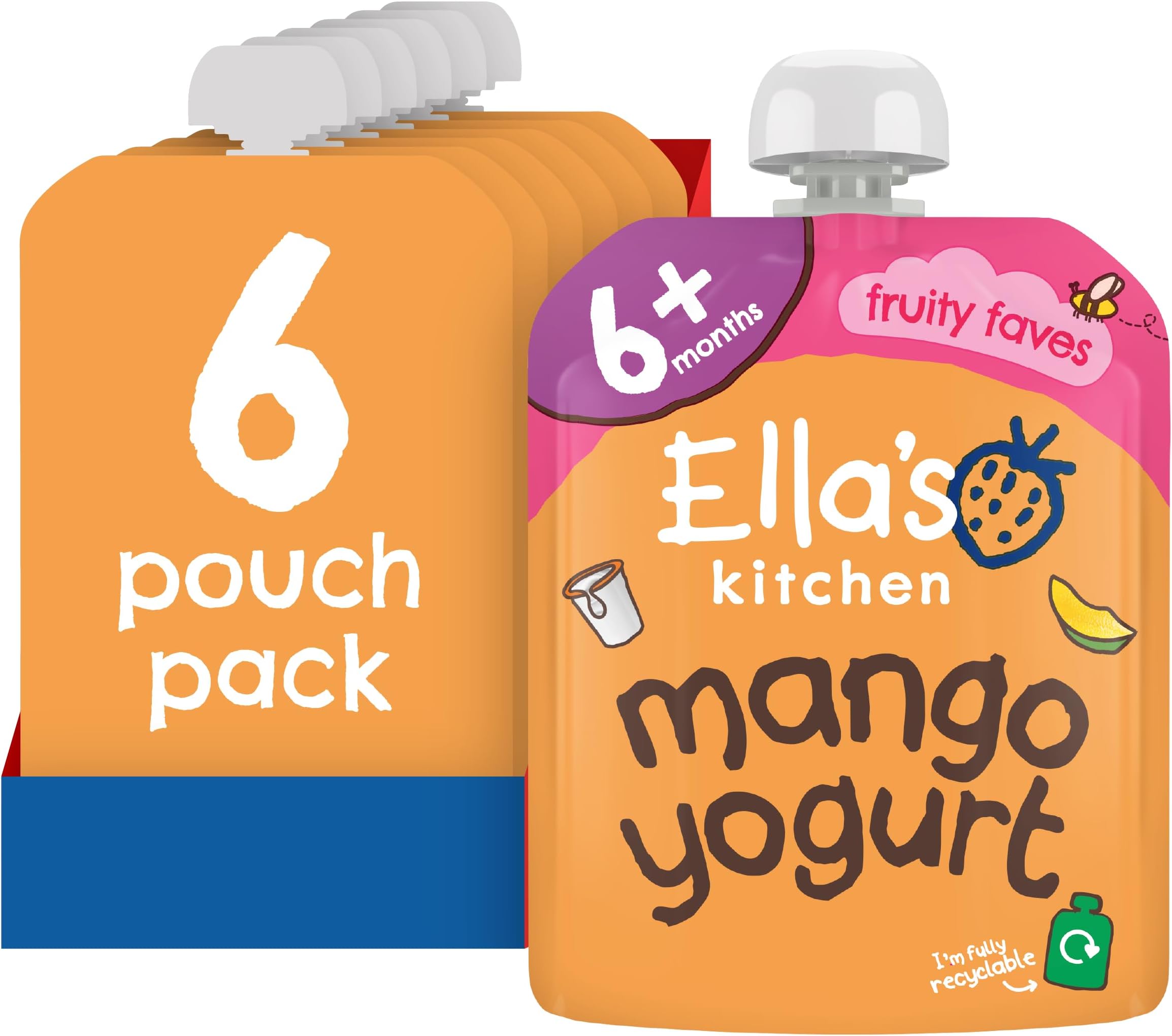 Greek Yoghurt and Mangoes 90 g (Pack of 6)