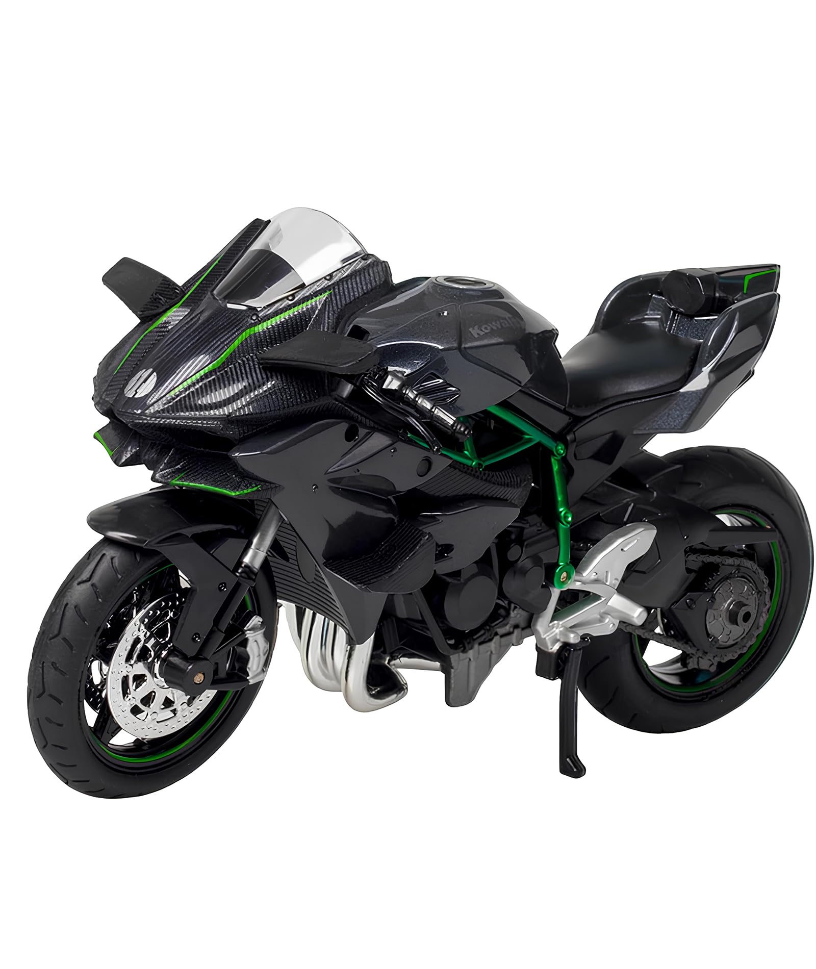 MittiJoy H2R Bike Toy, Black Motorcycle Model Collectible, Measuring 17.5 x 10 cm, 1/12 Scale. This Fine Display Piece Features Realistic Details, Perfect for Motorcycle Collectors and Enthusiasts-image-44