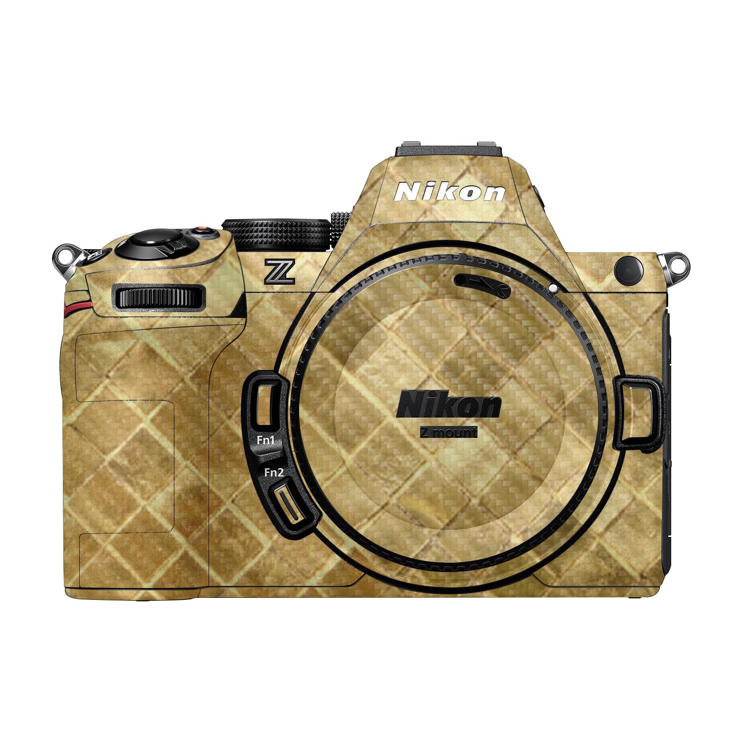 Carbon Fiber Camera Skin Compatible with Nikon Z5 II (2025) - Gold Tiles - Premium 3M Vinyl Protective Wrap Decal Cover - Easy to Apply | Crafted in the USA by MightySkins
