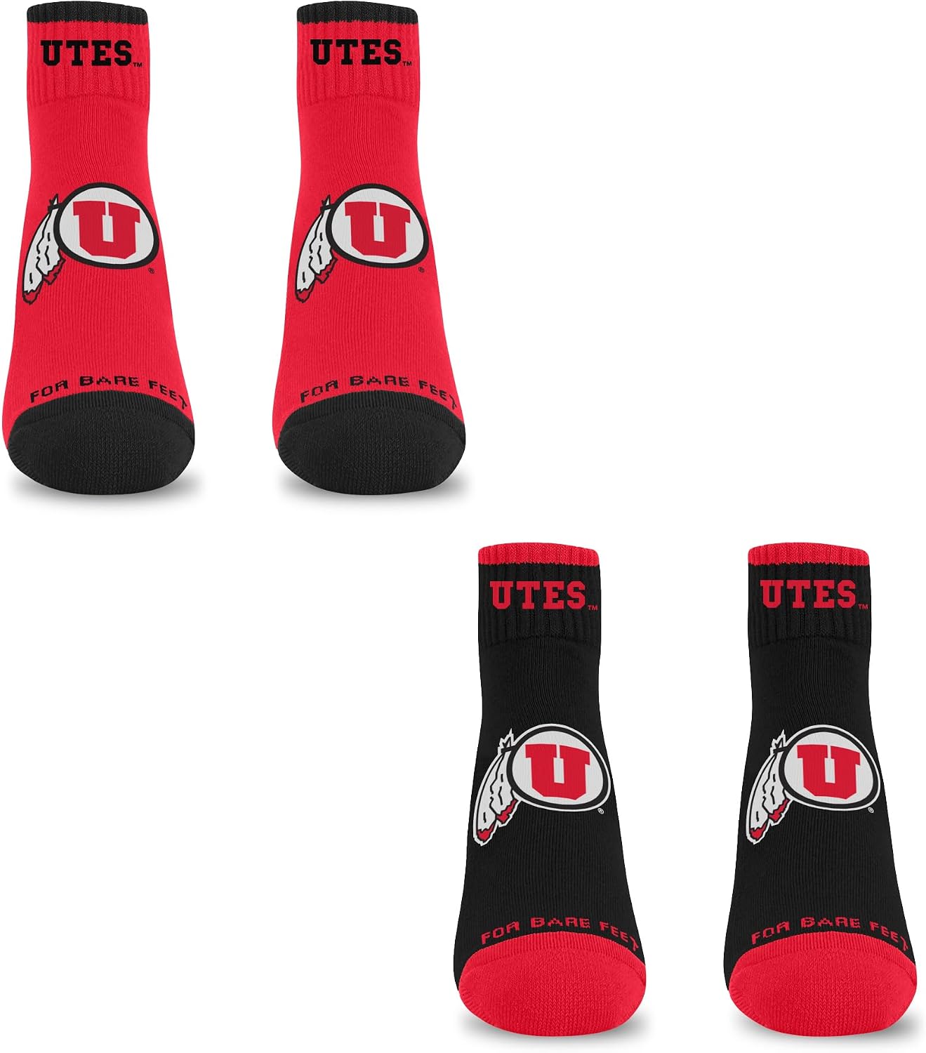For Bare Feet NCAA Unisex Front and Center Two Pack Ncaa Large