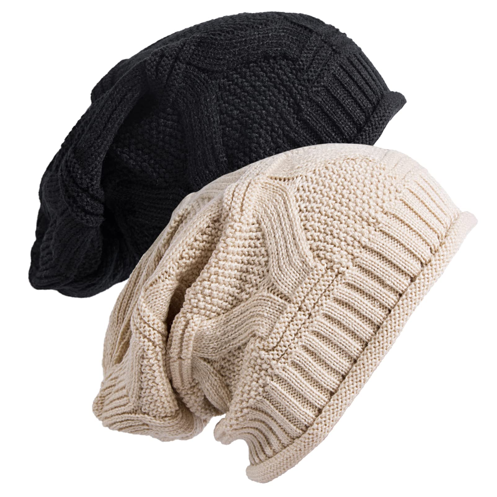 Women’s Khaki Winter Fleece-Lined Chunky Knit Beanie Snow Hat Cap Best Ever Beanie - Khaki Fleece Lined – The Pretty Hat main image 4