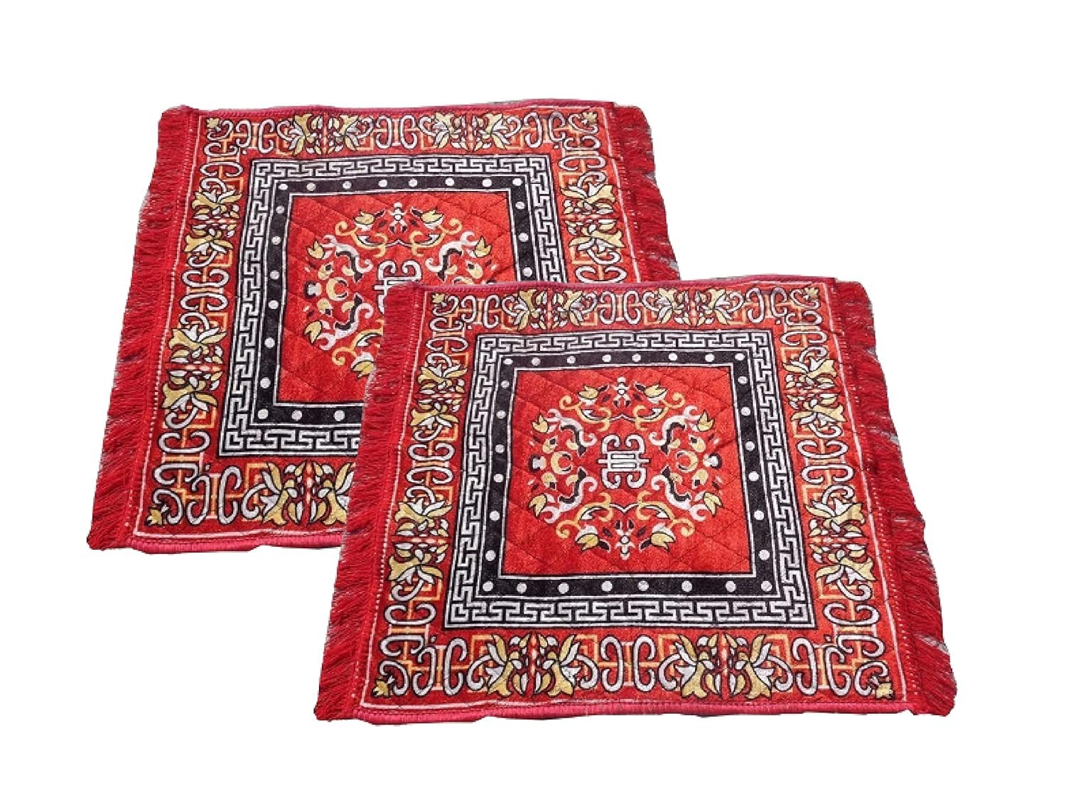 ANI DIVINE Velvet Prayer Mat/Aasan/Pooja Mat/Meditation Rectangular Shape Mat/Multipurpose Velvet Medium Size |Red Color Pack of 2-image-26