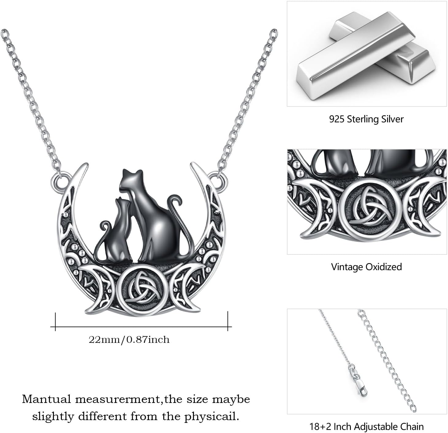 Witch Necklace for Women S925 Sterling Silver Gothic Witch Pendant Necklaces Christmas Party Jewelry Gifts for Wife Mom Sisters - Image 6