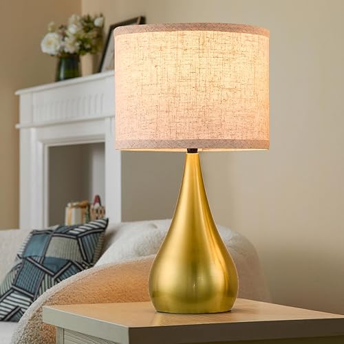 Miniatura 5 de Juego de 2 lámparas táctiles pequeñas y modernas de 18.1 pulgadas para mesita de noche, con regulables de 3 vías, lámparas de mesa para sala de