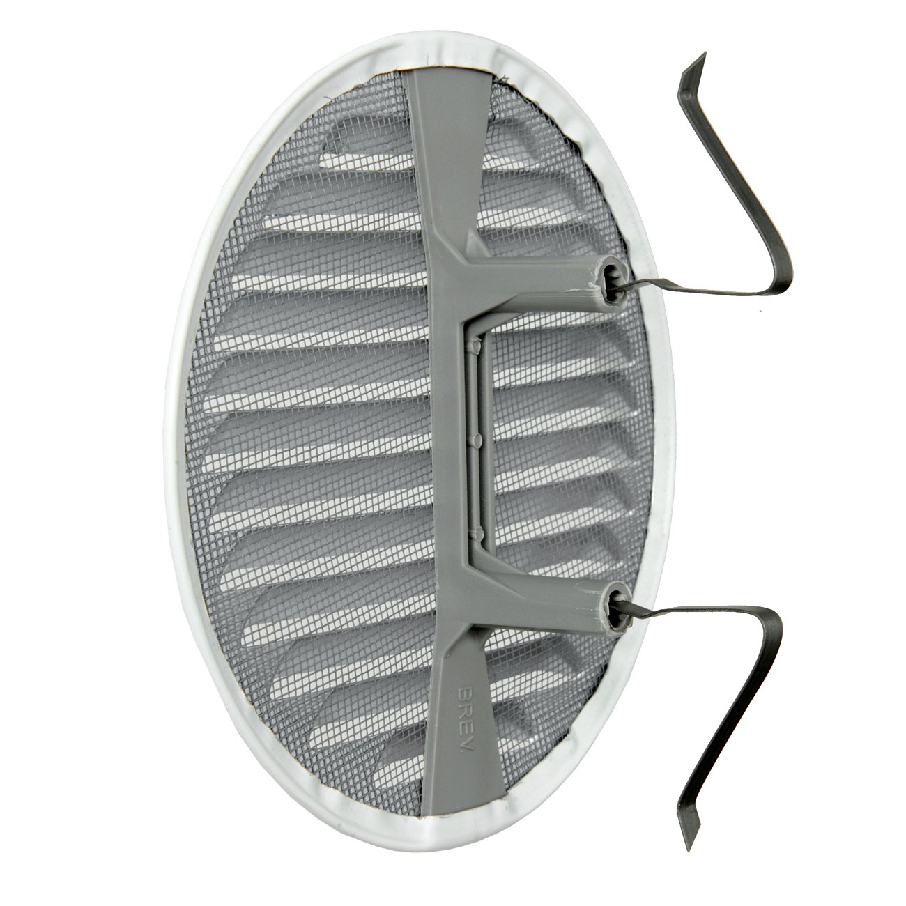 La Ventilazione GABTU125R Griglia Tonda Universale con Molle, Alluminio Bianco, ø155 mm