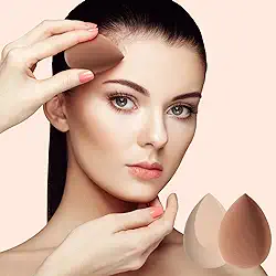 Conjunto de 2 esponjas de maquiagem, liquidificador de beleza impecável para líquido, multicolorido, esponjas de maquiagem, ferramentas de maquiagem facial (café, damasco)