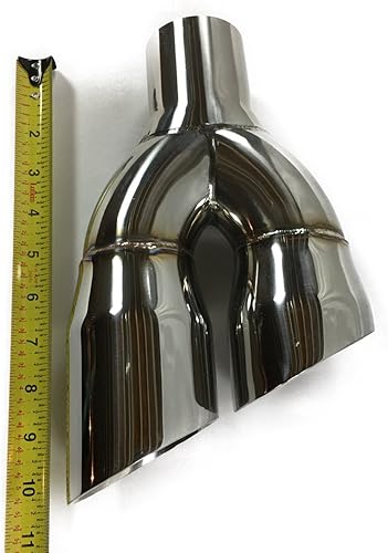 Miniatura 3 de Punta de escape 2.25" Entrada 3.00" Salida 9.50" de largo Doble pared doble ángulo inclinado inoxidable WDWDS30095-225-SS Wesdon Punta de escape