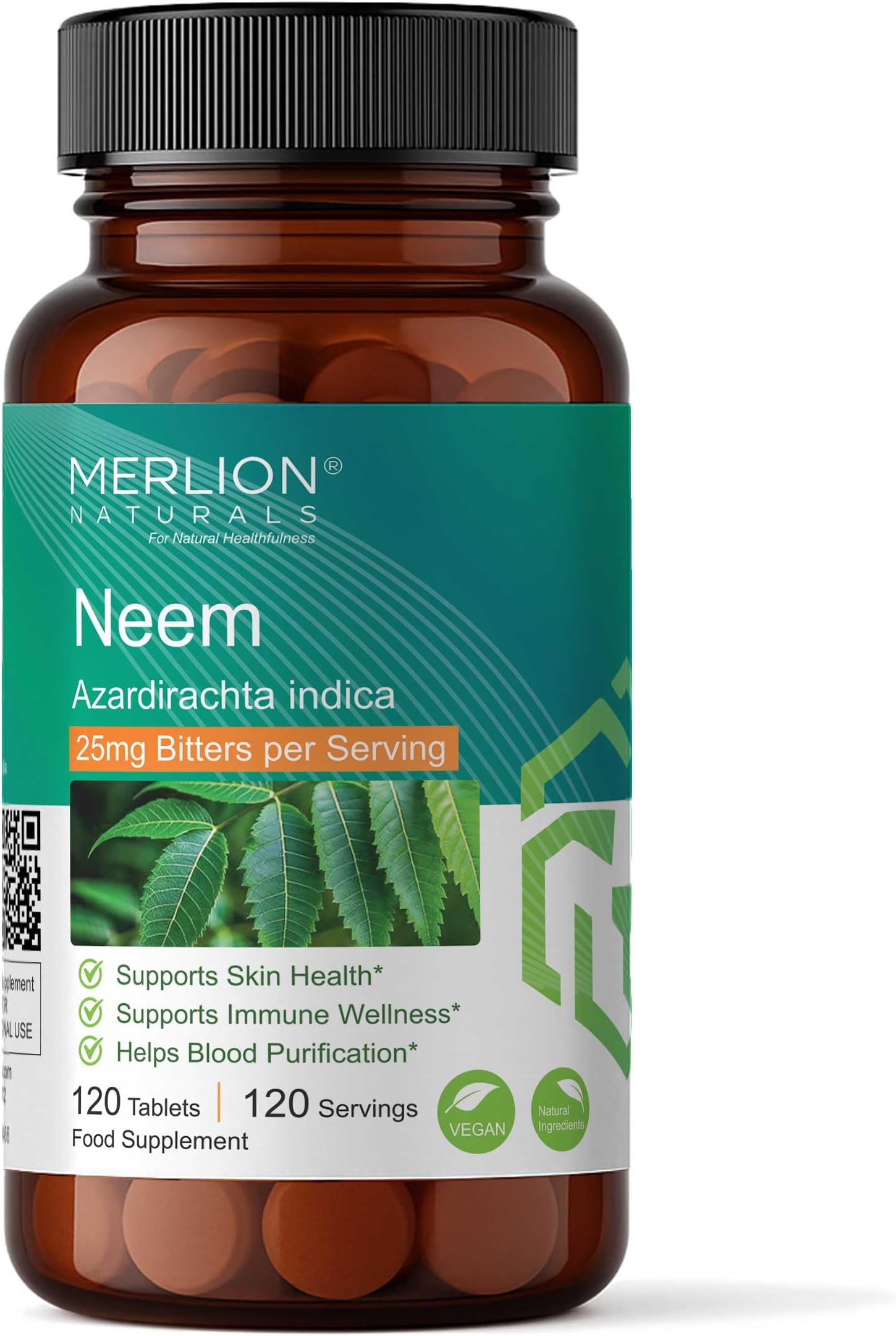 Neem Tablets Azardirachta indica, All Natural, Pure Herbs 500mg x 120 Tablets