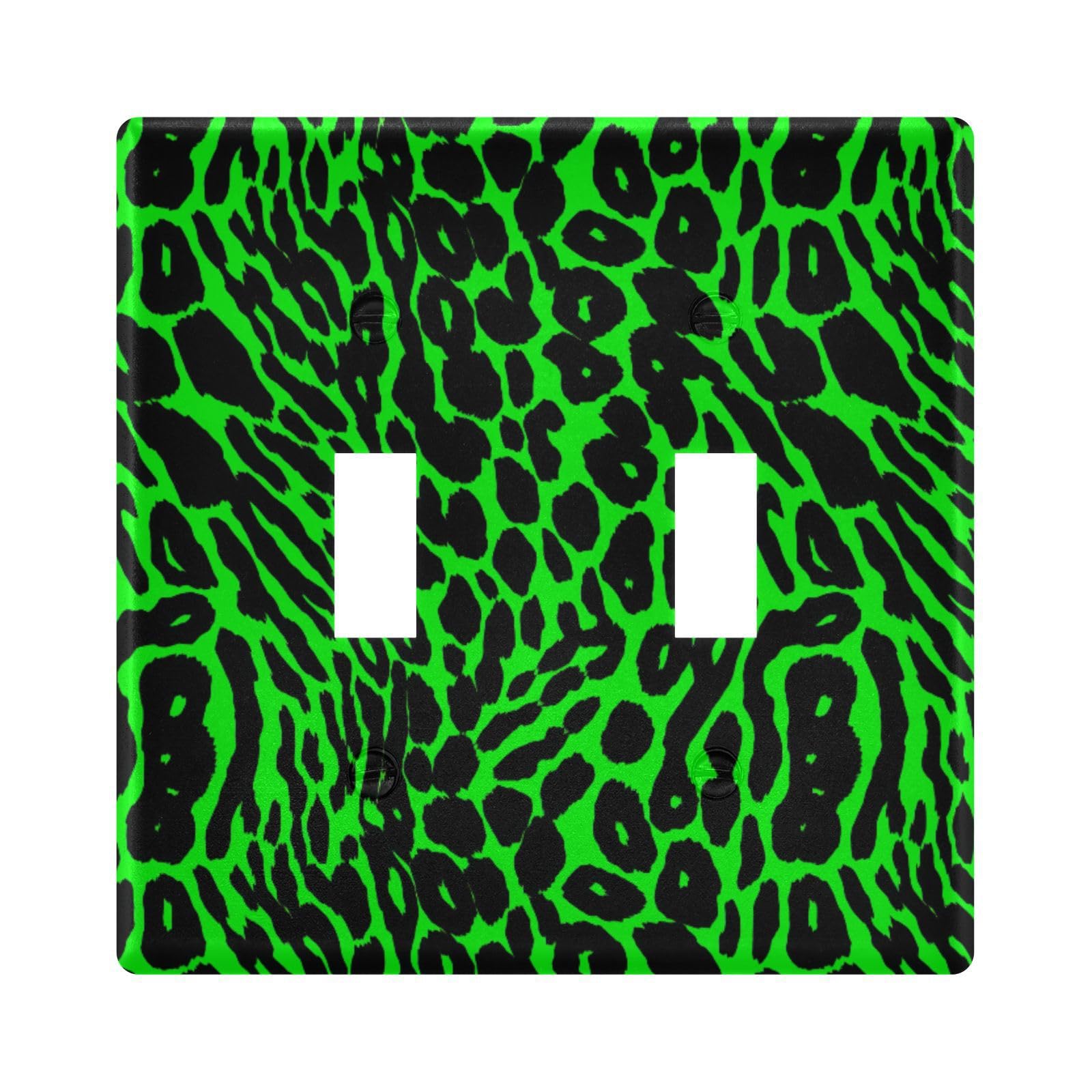 UMIRIKO Green Leopard Light Switch Cover Plate Covers Decorative Double Toggle Home Decor 202a8613