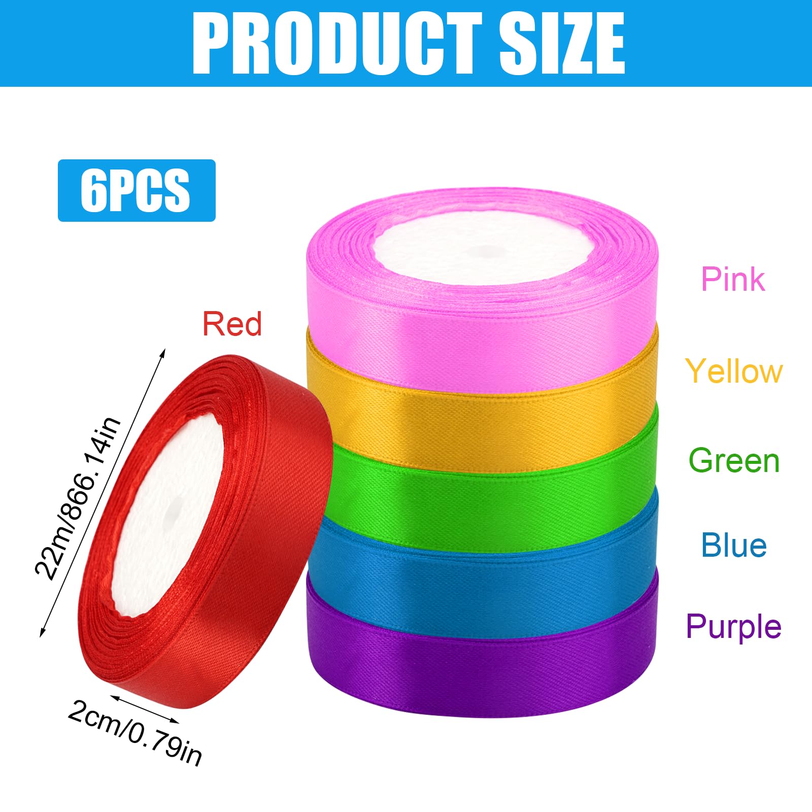 Kerst Grosgrain Linten 6 Roll 9M Kleurrijke Kerst Thema Lint Bundel