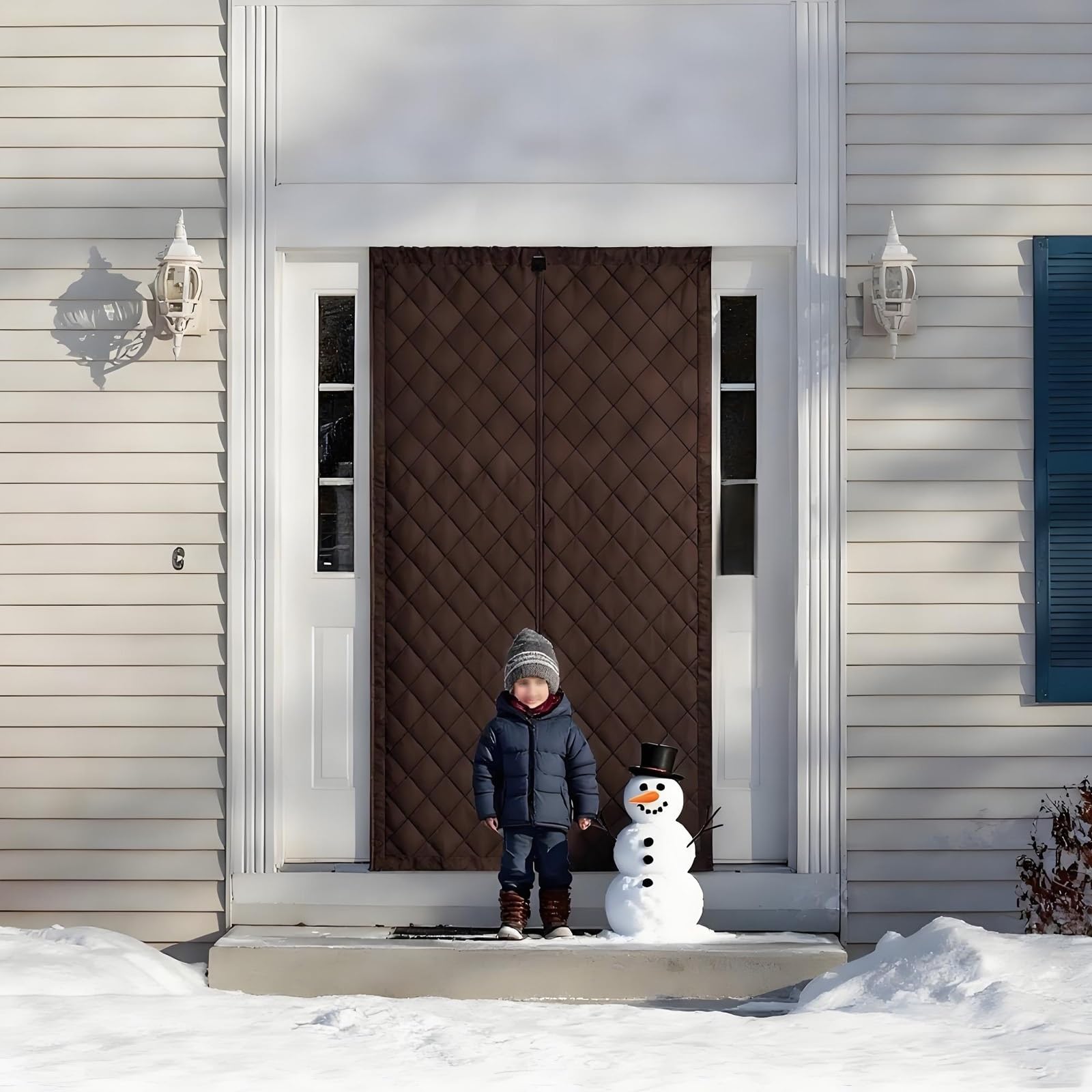 Rideau de porte magnétique anti-froid thermique épaissi pour économiser le chauffage