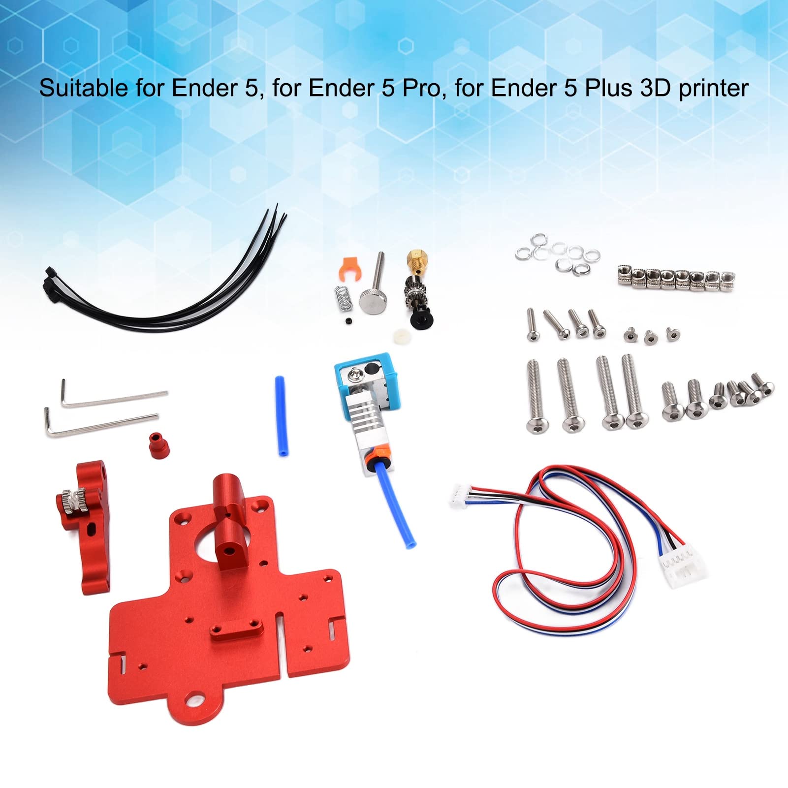 Kit d'extrudeuse d'imprimante 3D, kit de plaque de montage d'extrudeuse à double engrenage, plaque haute température en alumine et en acier à outils pour imprimante 3D Ender 5/5