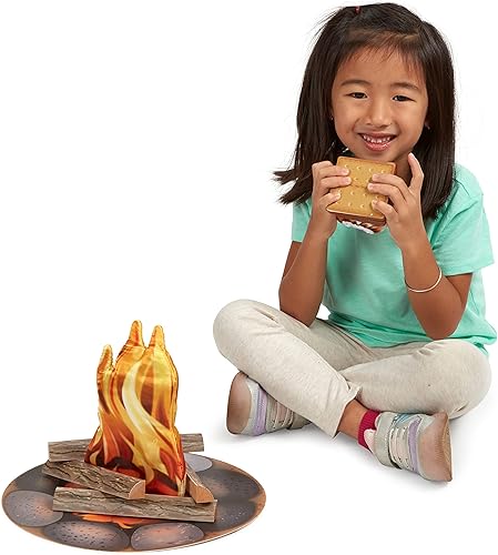 Miniatura 3 de Melissa & Doug Let's Explore Campfire S'mores Set con comida de juguete y accesorios de cocina para niños, juguetes de aprendizaje preescolar para