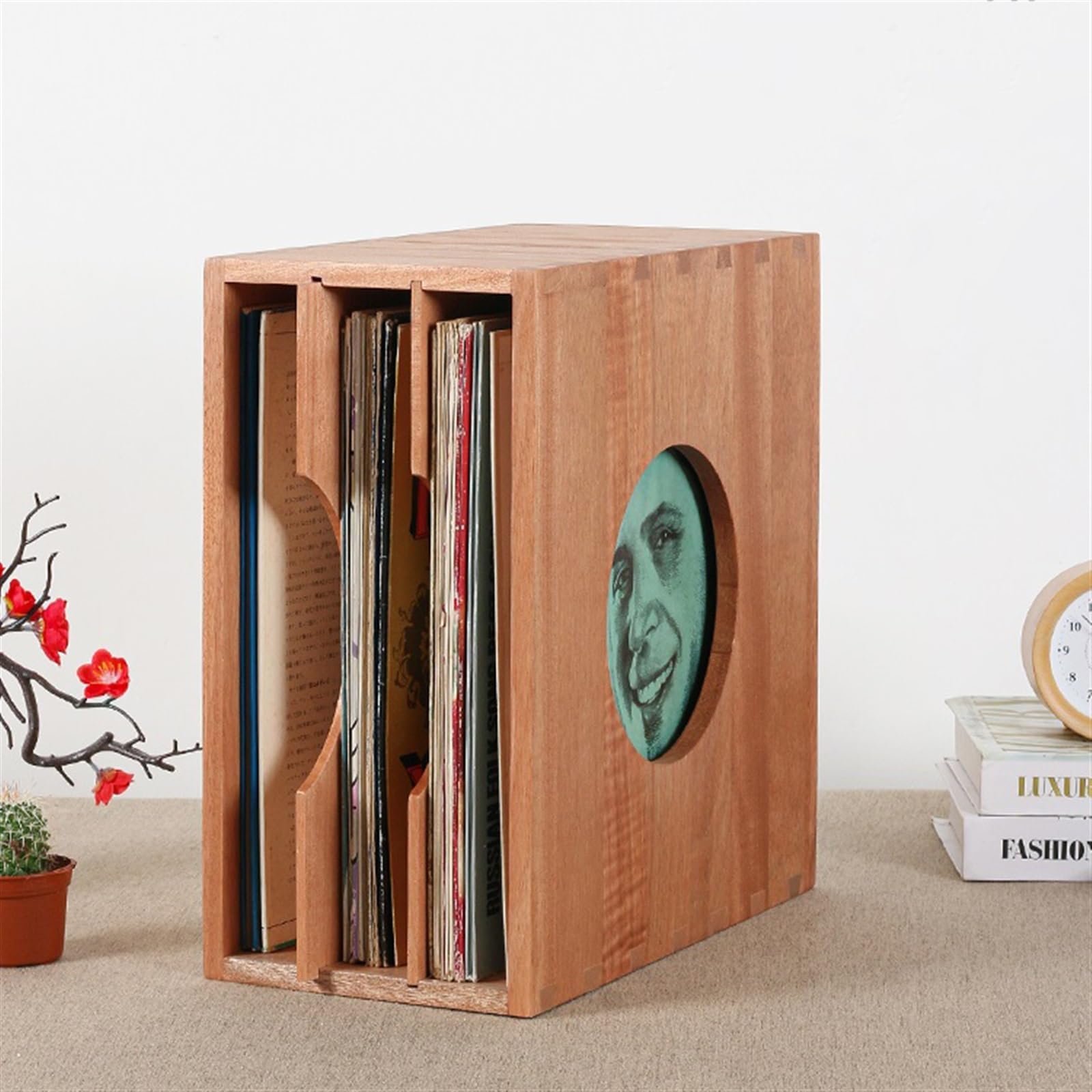 Ufficio Scatola for raccolta CD in legno massello for portadischi in vinile Scaffale porta dischi