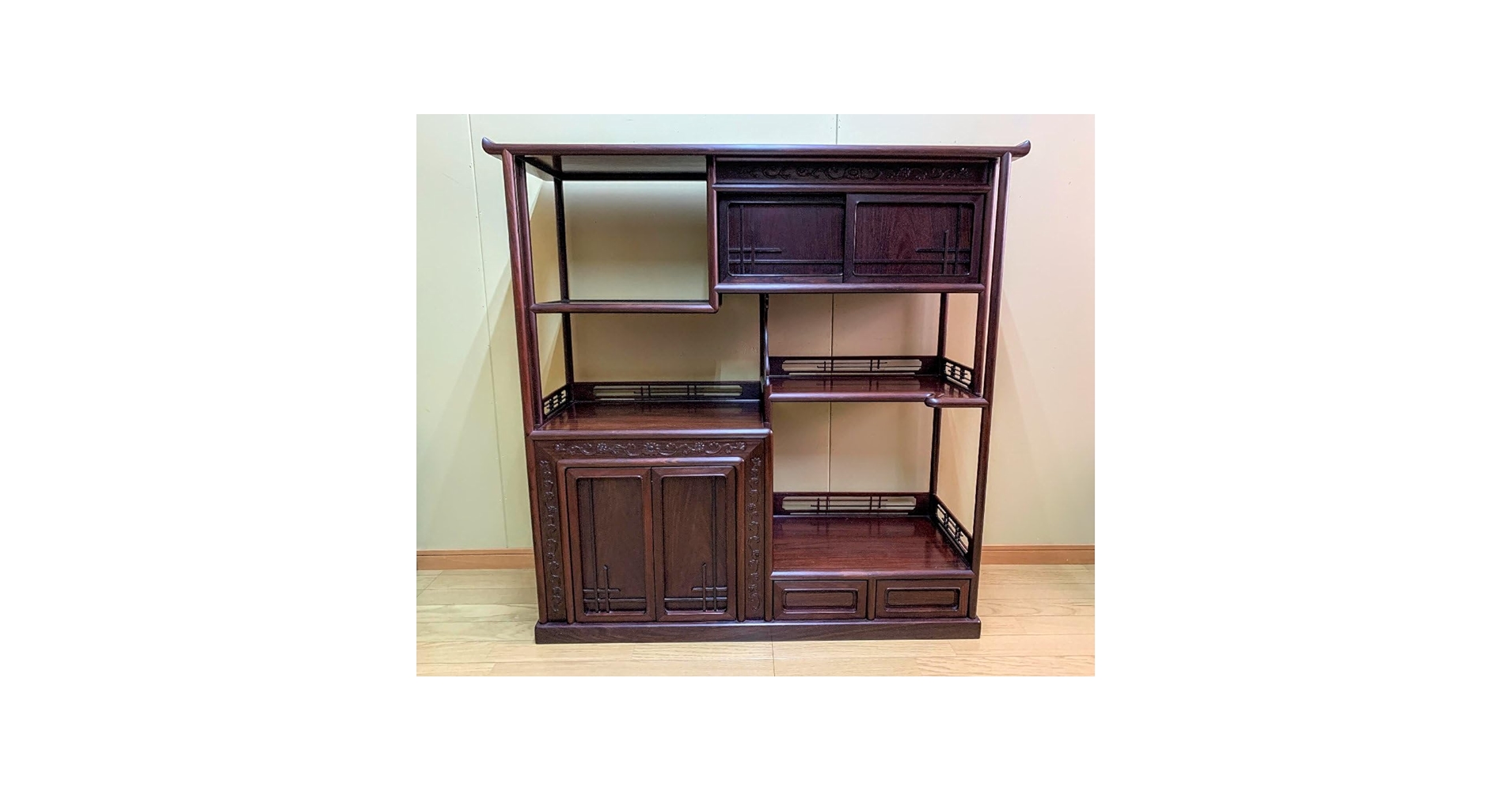 Amazon.co.jp: K/唐木家具 後藤正文作 唐木 飾り棚 茶棚 煎茶棚 梅