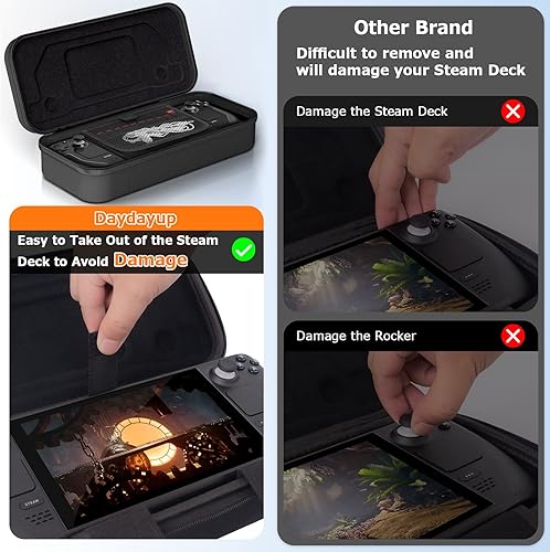 Miniatura 4 de Daydayup Funda de transporte compatible con Steam Deck - Adaptador de CA de cargador - con 10 cartuchos de juegos SD y bolsa de viaje rígida de