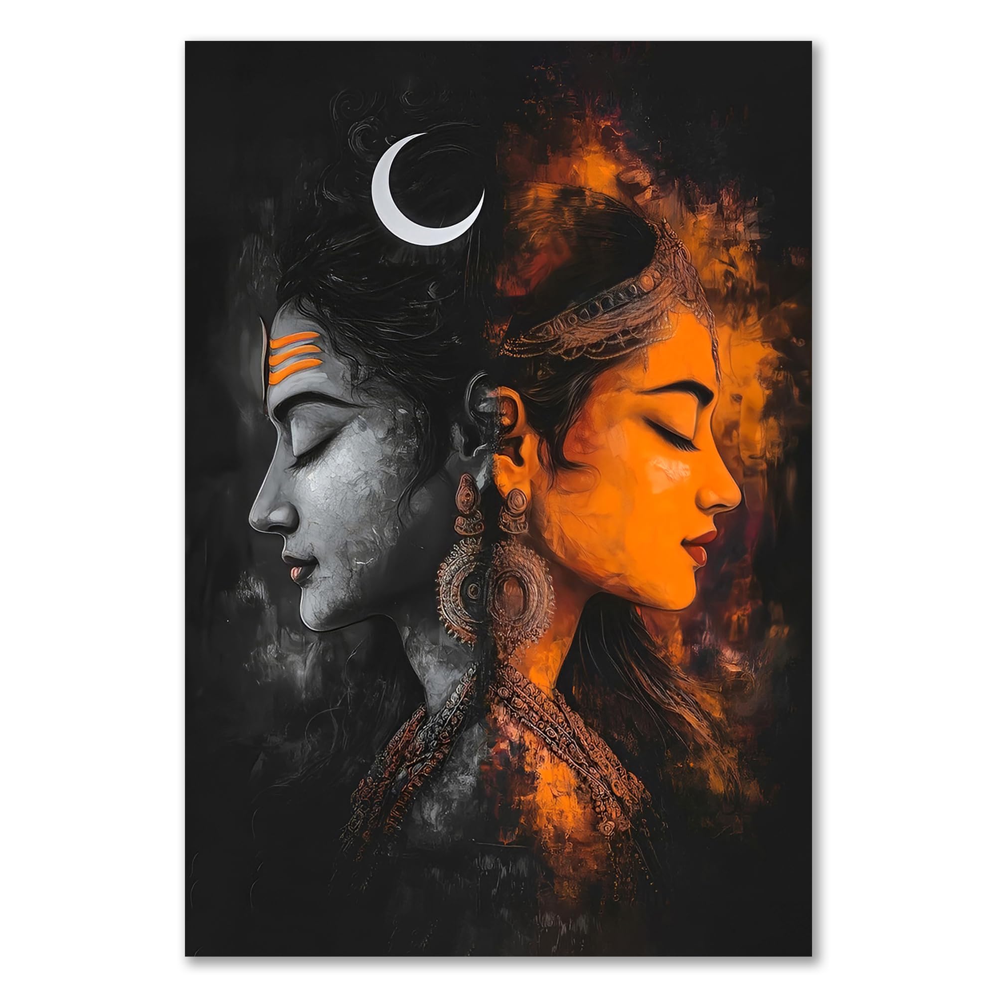 Shiv Parvati Poster - Lord Shiva & Parvati Wall Art -1