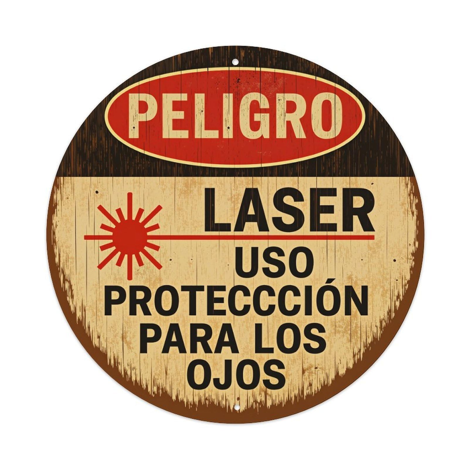 Laser Danger Use Eye Protection Metal Tin Sign Vintage Garden Bedroom Cafe Bar Man Cave Home Wall Decor Metal Poster 8x8 inches