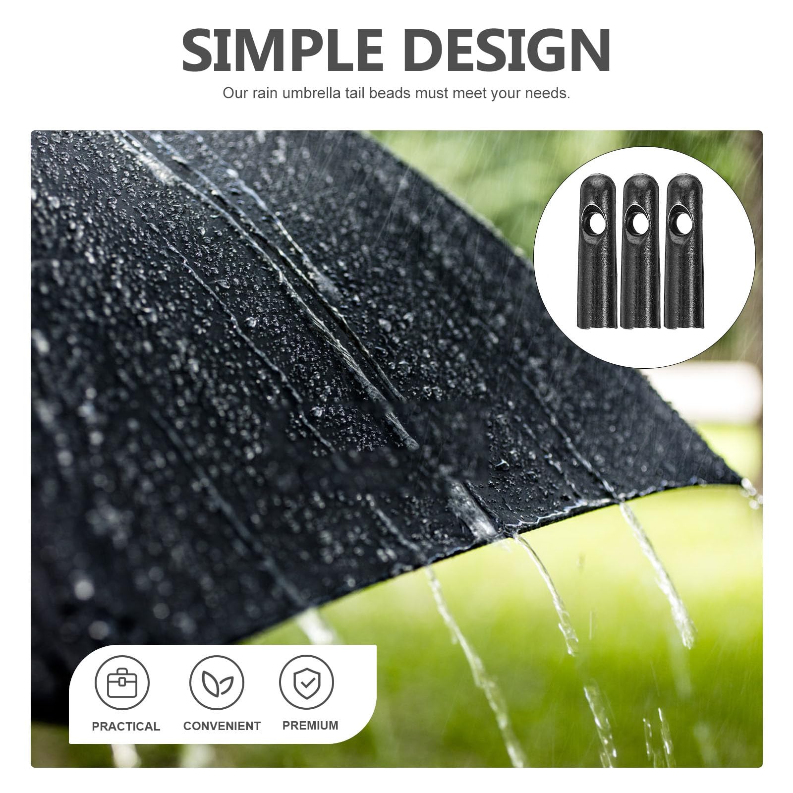 MAGICLULU Metall Regenschirm Ersatzteile für Sonnenschirm 10 Stück Schirm Schwanzperlen Zubehör zur Regenschirmreparatur Leicht zu Reinigen Vielseitig Einsetzbar für Sonnenschirm Upgrades