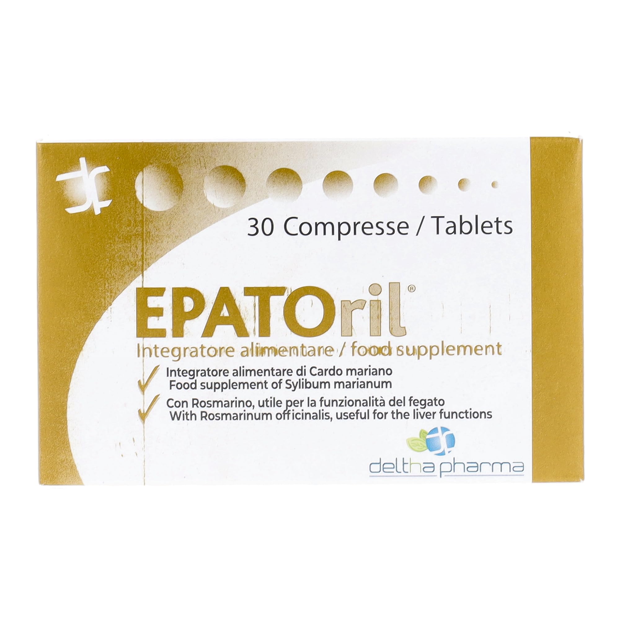 Epatoril Integratore Alimentare a base di Cardo Mariano e Rosmarino, per il benessere del fegato - 30 Cpr