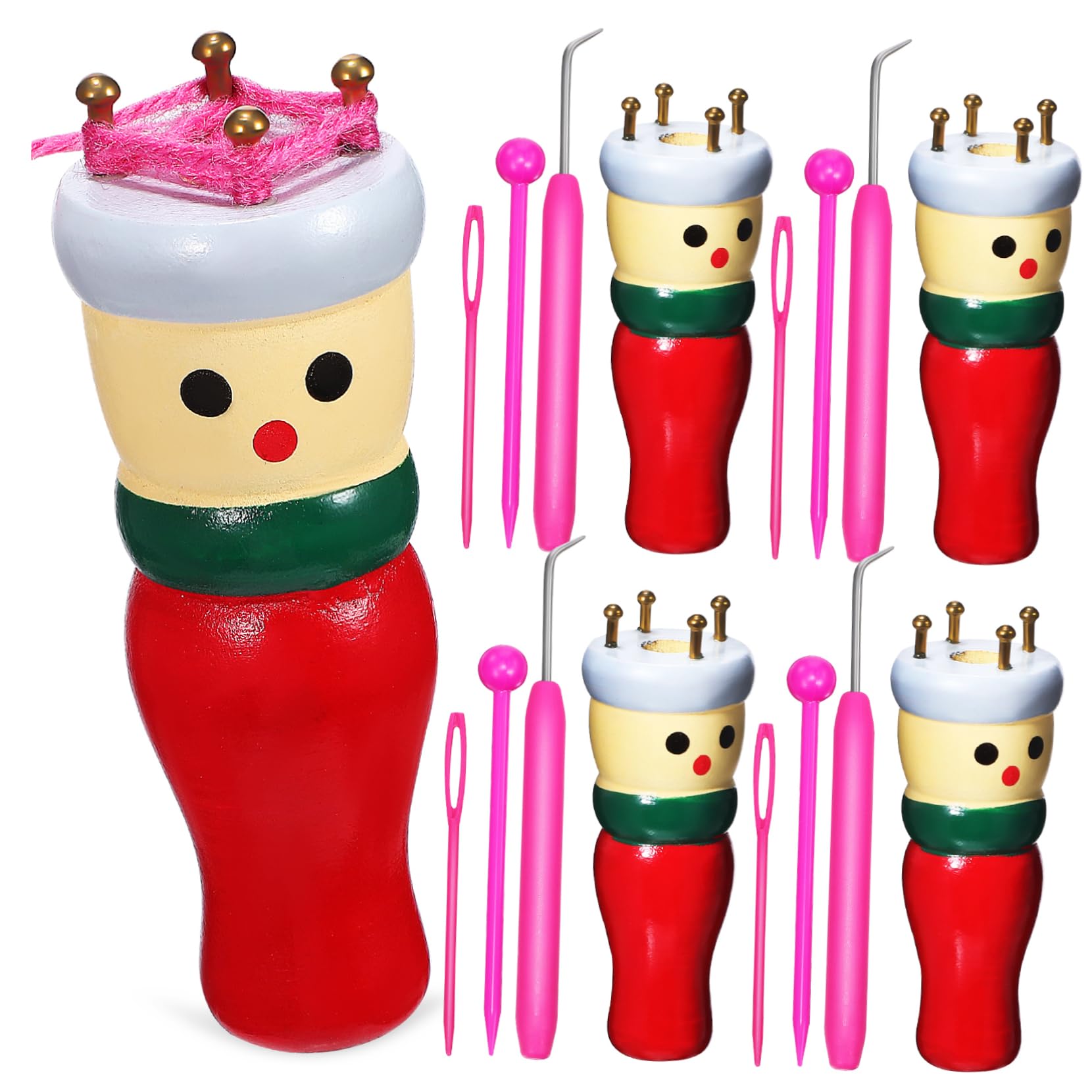 Amazon | VILLCASE 4個編み物 木製編み道具 クラフト初心者向け 娘への