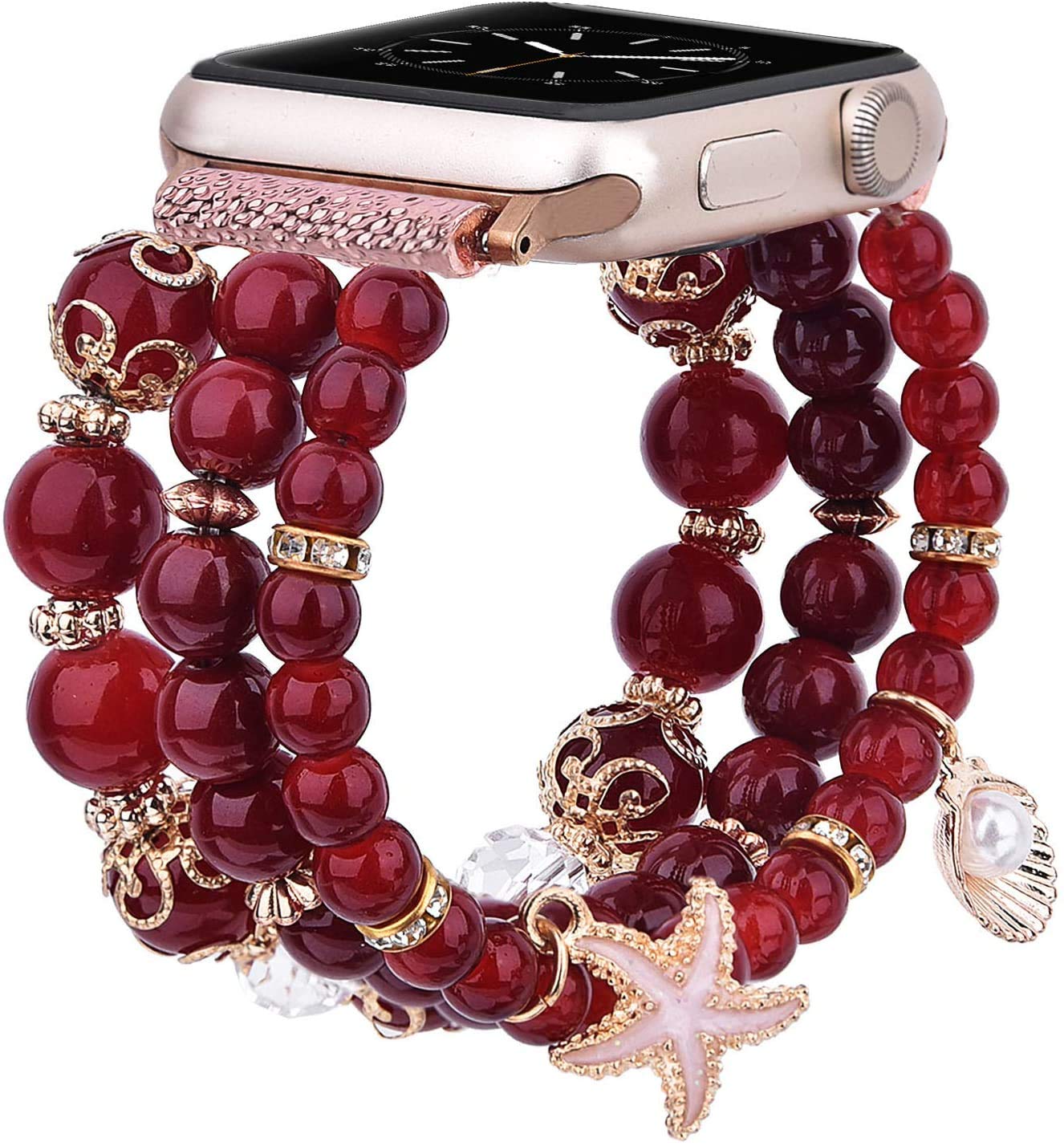 Armband kompatibel mit 44 mm Apple Watch Armband 42 mm Serie 5/6 Damen Mädchen, handgefertigt, modisch, kompatibel mit iWatch Serie 6/5/4/3/2/1, 44 mm