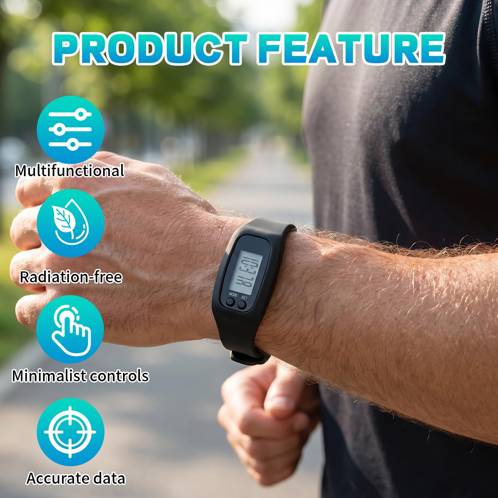 Mini Podometre électronique 3D, Podomètre Bracelet, Compteur de Pas, sans Application, Idéal pour La Marche, Le Fitness Et Les Trajets Quotidiens, Convient Aussi Bien Aux Hommes qu'aux Femmes