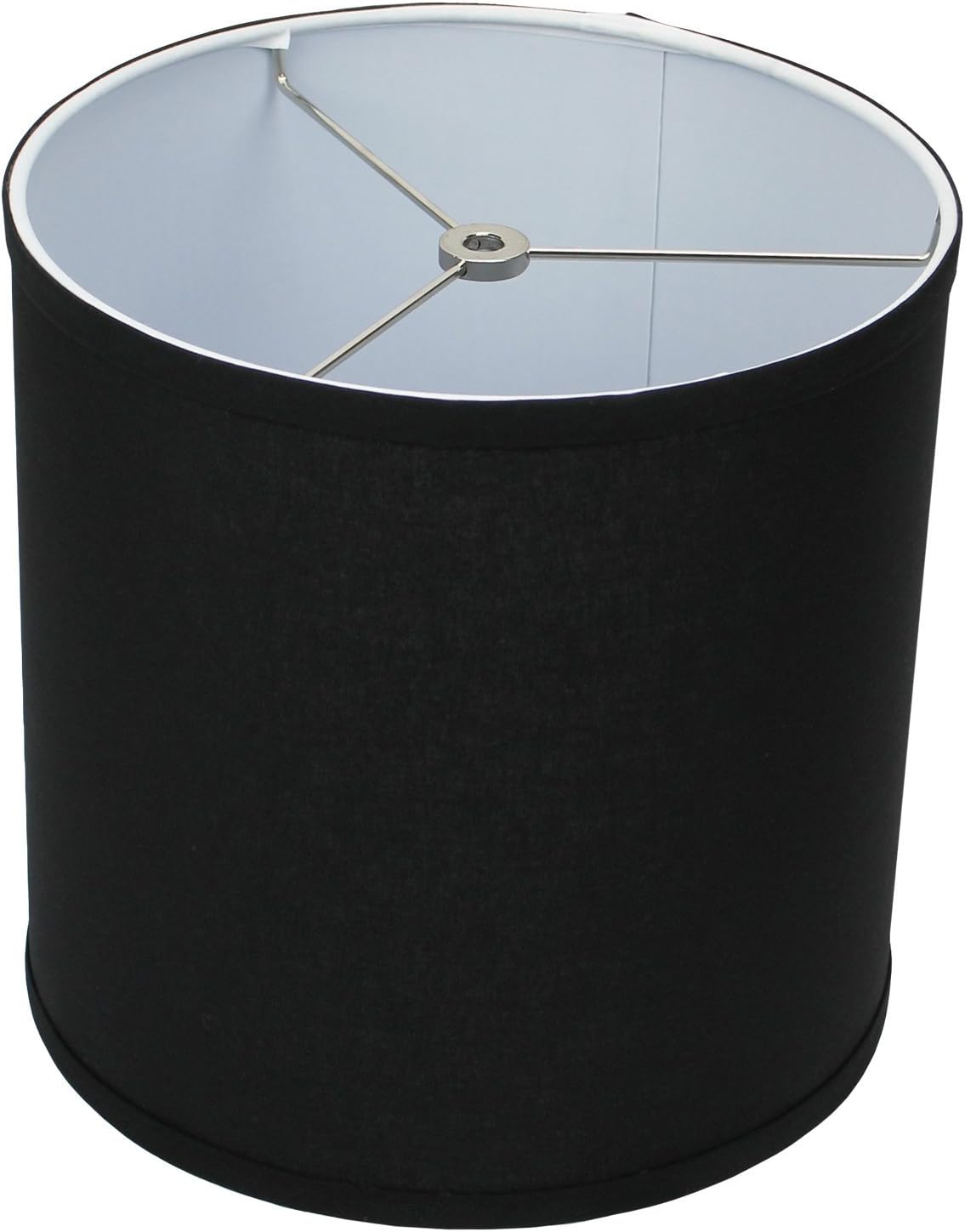 FenchelShades.com 10" Top Diameter x 10" Bottom Diameter 10" Height Fabric Drum Lampshade Spider Attachment (Linen Black)