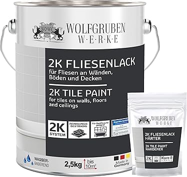 WO-WE 2K Fliesenlack Set - Komplettpaket Für Küche & Bad In Anthrazitgrau