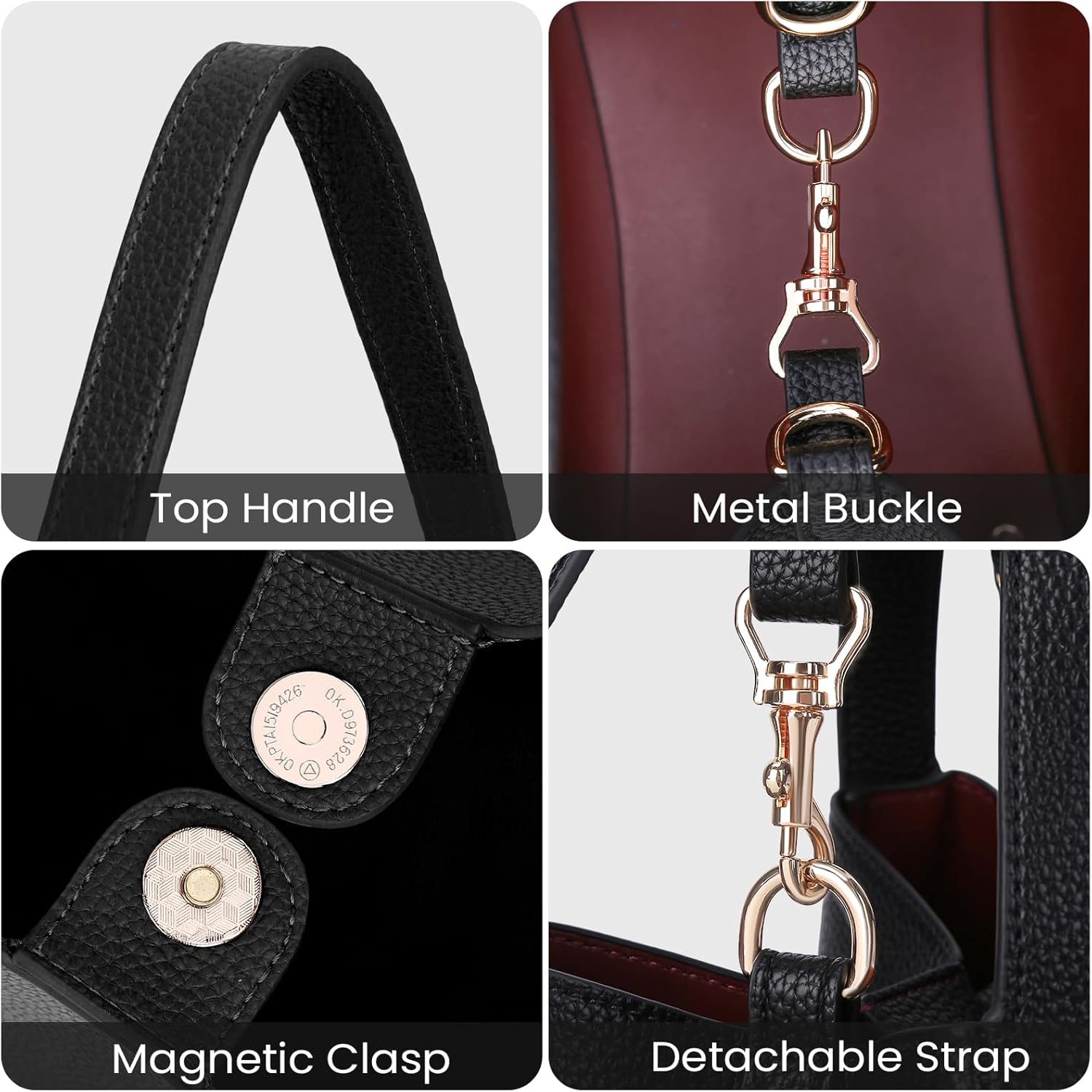 Top Handle Bag Medium Bucket Bags For Women Slouchy Crossbody Handbag Trendy Designer Shoulder Purse - Image 4