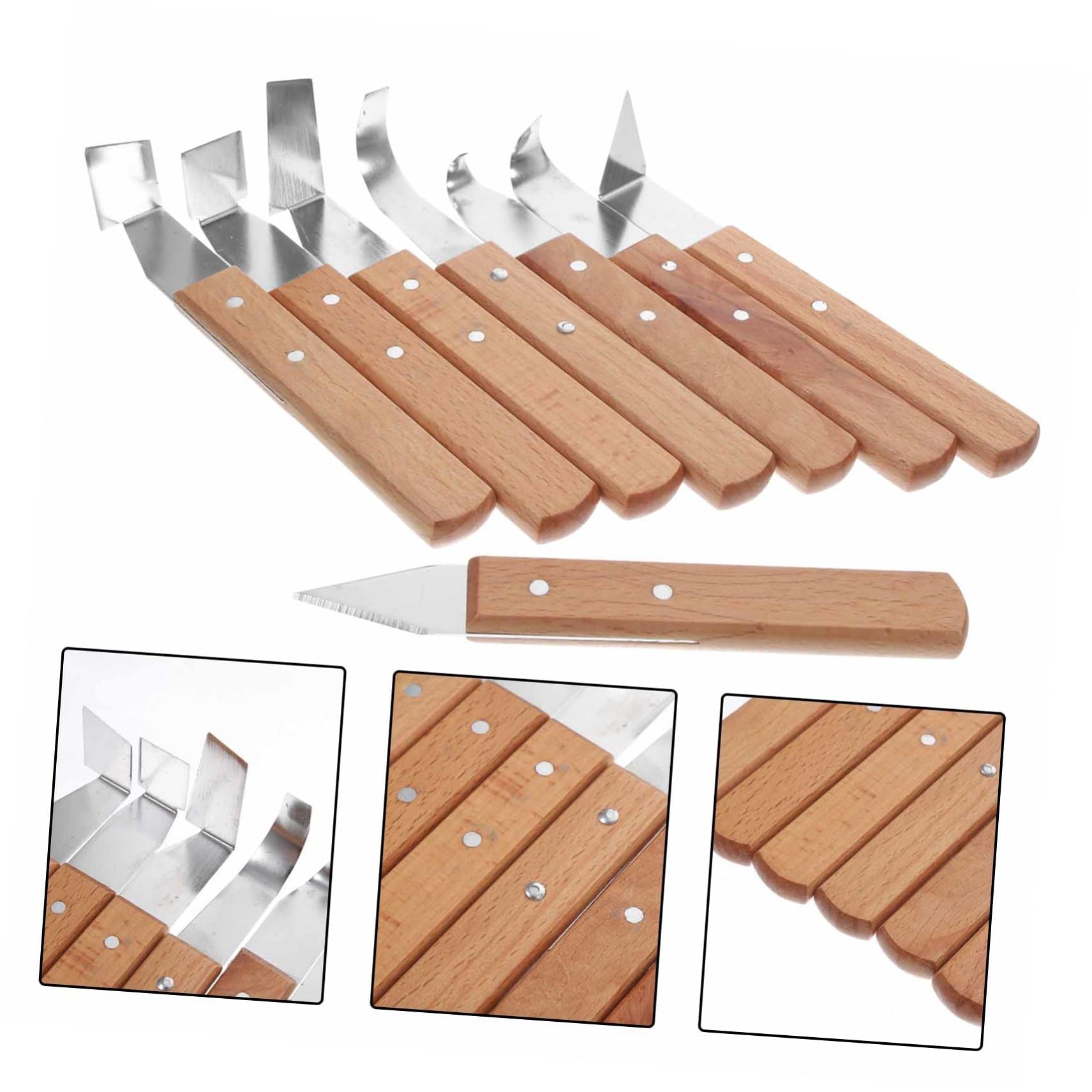 Gatuida Juego de Herramientas de Cerámica y Esculpir Arcilla, Acero Inoxidable Mango de Madera, 8 Piezas, para Artistas Manuales, Uso en Modelado y Escultura, Adecuado Color Aleatorio