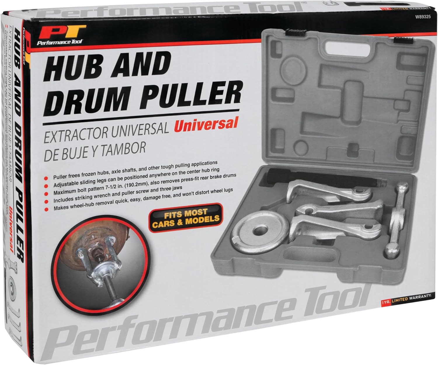 Performance Tool W89325 Universal Hub and Drum Puller Set - The Essential Tool for Removing Stuck Hubs and Drums with Ease
