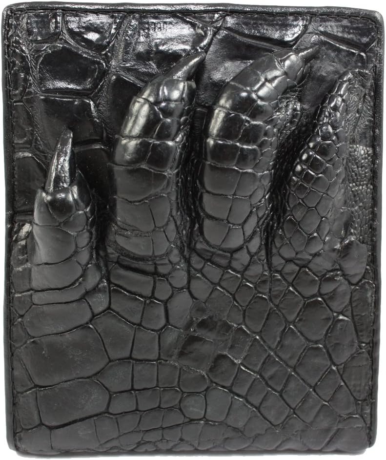 Men's Genuine Crocodile Leather Wallet with Foot Claws One Size Black