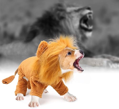 Miniatura 6 de Rypet Disfraz de león para perro, ropa para mascotas, para fiesta, simulación, trajes de mascotas, disfraz de cosplay, disfraz de león para