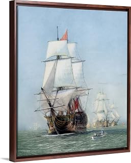 LINKAR Paint by Numbers for Adults Beginner DIY Acrylic Painting Kits with Brushes,Pigment,Oil Canvas Arts Craft@ — Vintage Print of HMS Victory of The Royal Navy,by Vernon Lewis Gallery