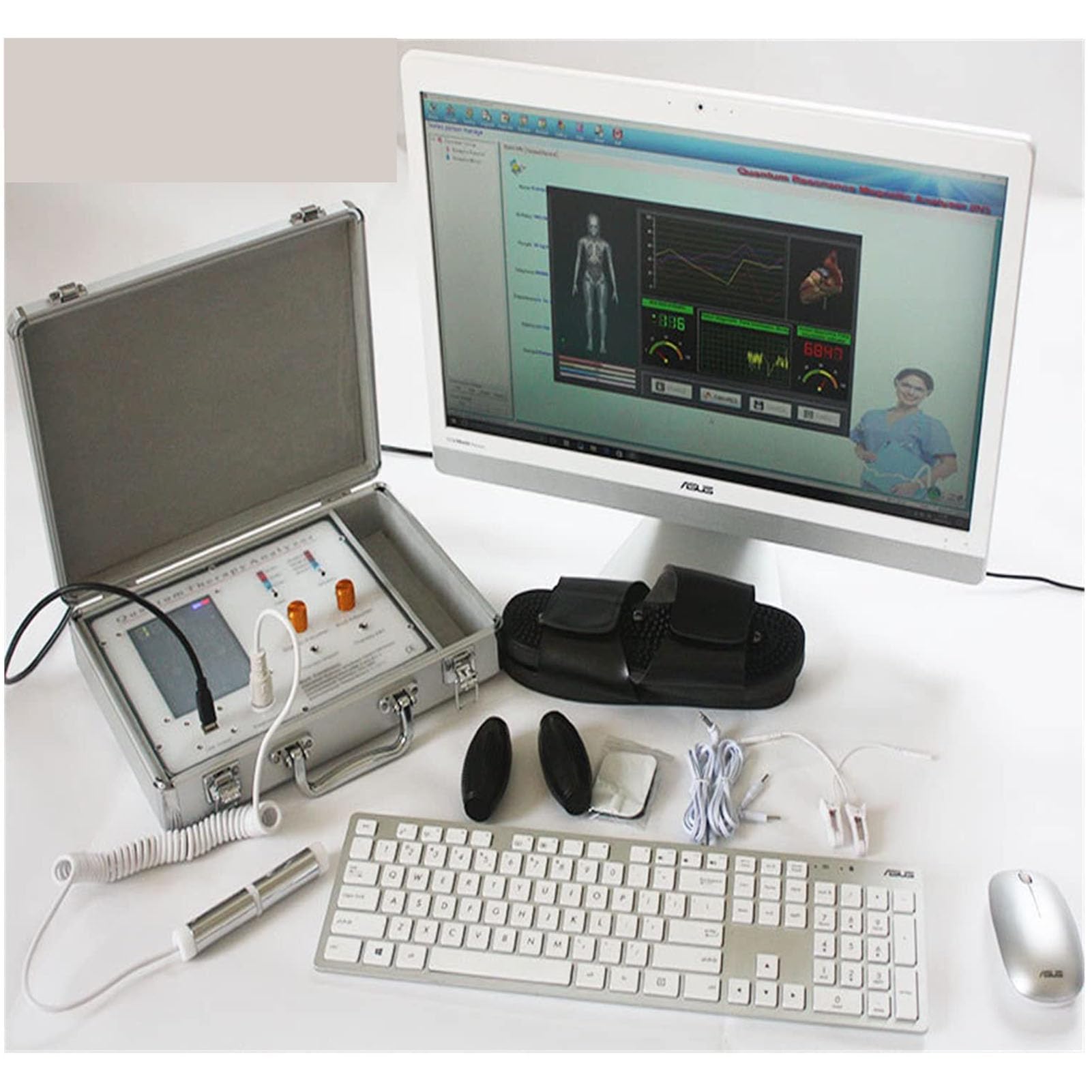 Quantum Resonanz Magnetisch Analysator Set, Hand-Touch-Körpergesundheitsanalysator, 3D-dynamische Mehrsprachige Ganzkörperunterstützungsfür Zuhause Und Büro
