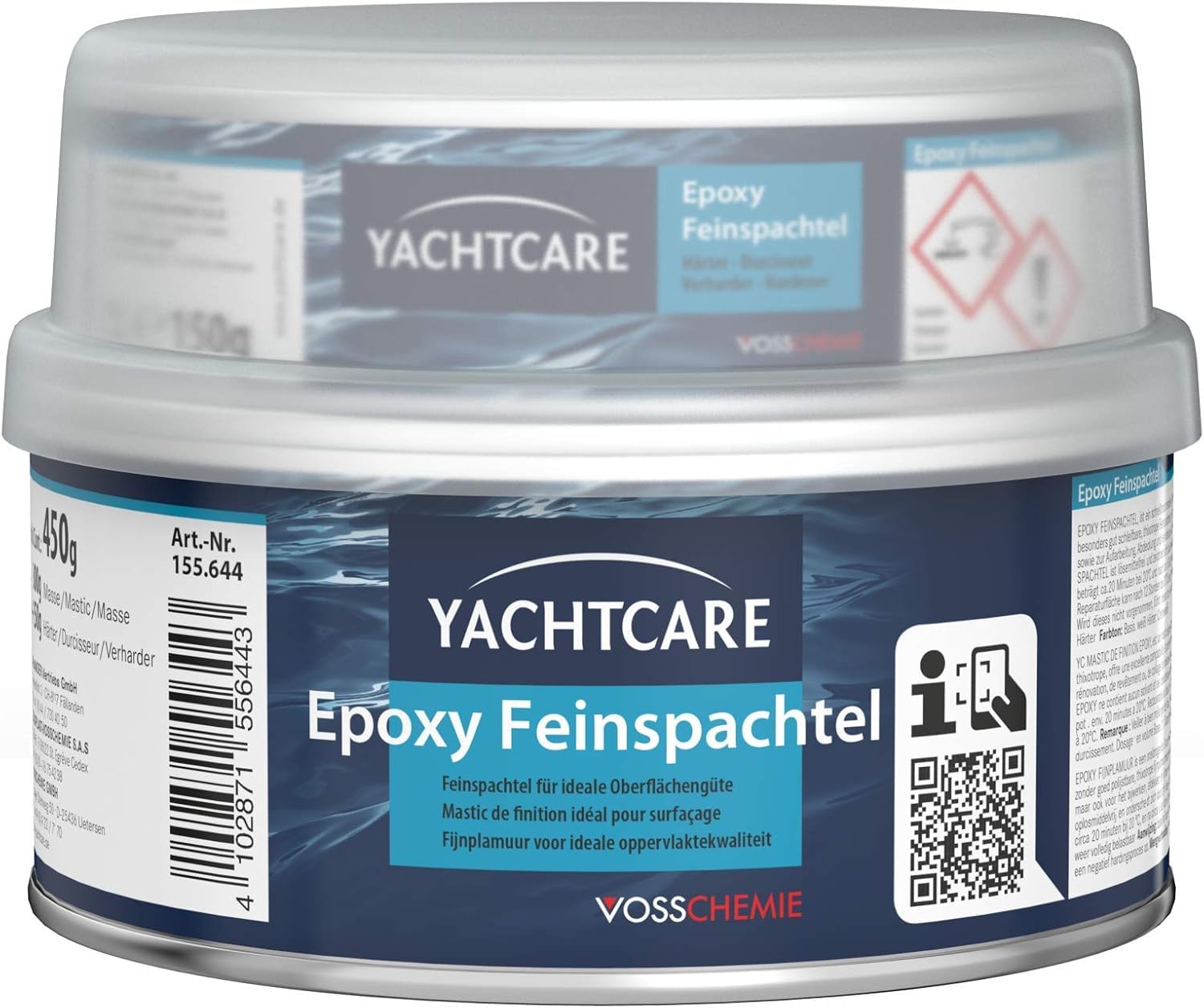 Yachtcare Epoxy Enduit Fin 500g blanc - Mastic de finition qualité réparations marines