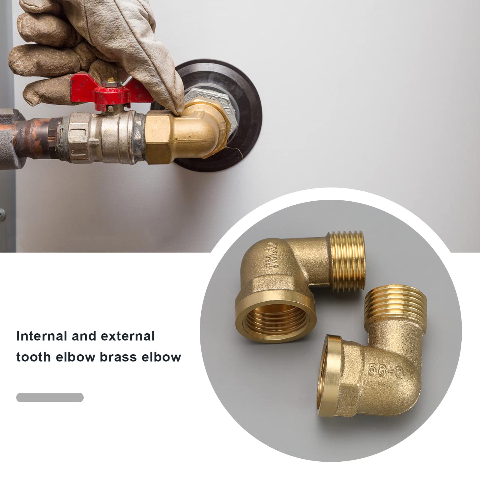 Raccordo A Gomito Filettato Femmina Con Staffa A Muro 1/2" X 16 In Ottone - Foto 11