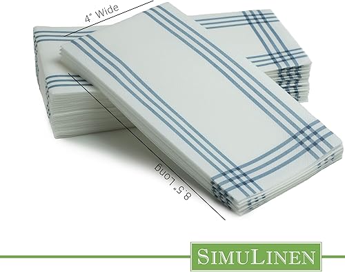 Miniatura 4 de SimuLinen - Juego de 25 toallas de papel desechables, tamaño perfecto 12 x 17 pulgadas desplegadas y 8.5 x 4 pulgadas plegadas
