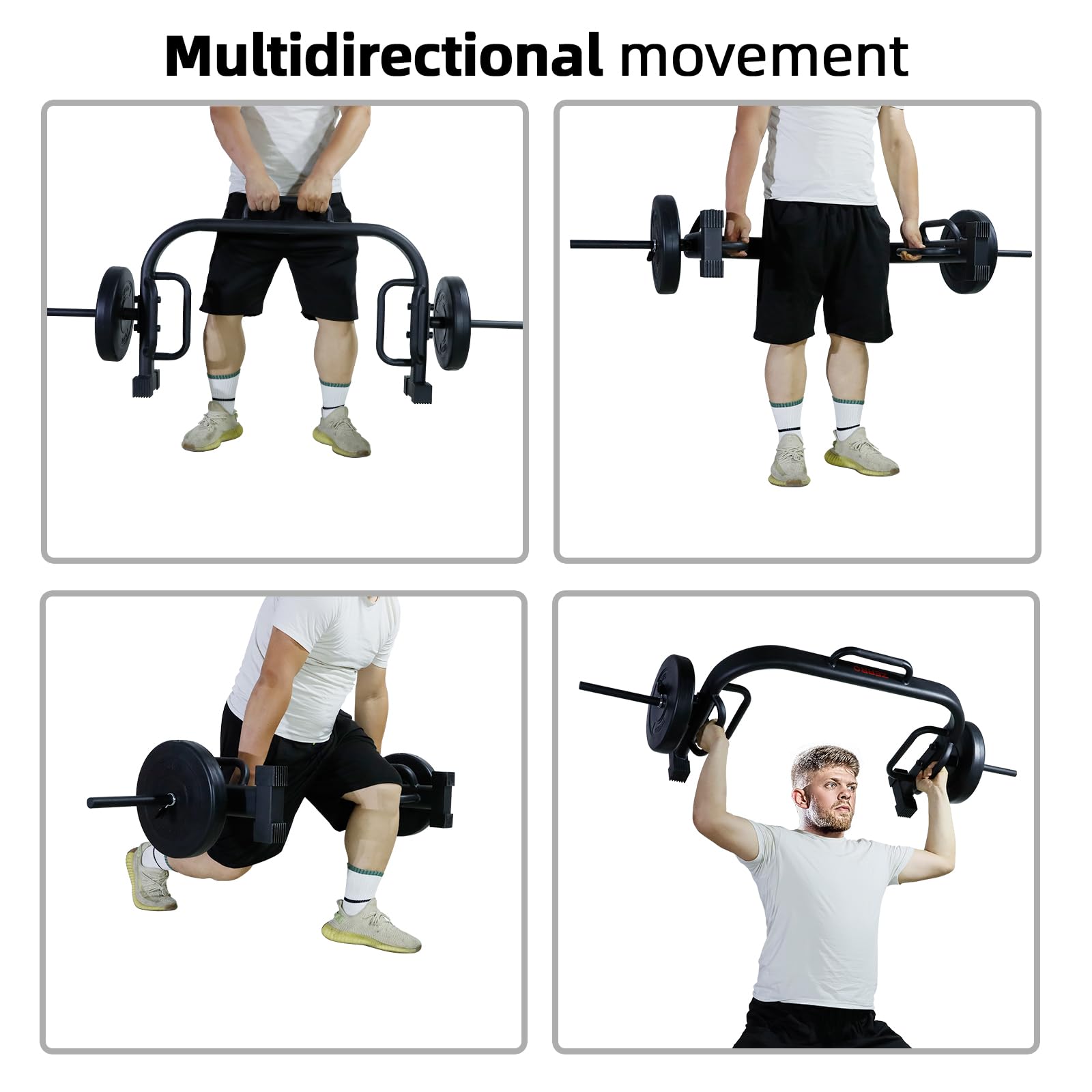 ZERRO Hex Bar Barra Hexagonal Abierta Deadlift Bar, Peso Muerto, Barra para Pesas, con 2 discos de mancuerna y 2 cierres de resorte