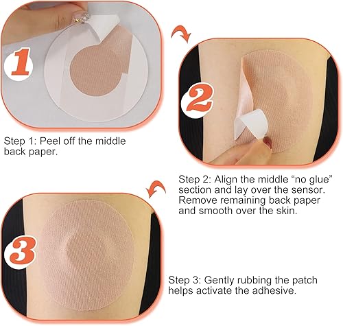Miniatura 7 de Paquete de 30 parches adhesivos impermeables para Freestyle Libre 23 cubiertas de sensor precortadas Carne Parches CGM flexibles sin pegamento en el